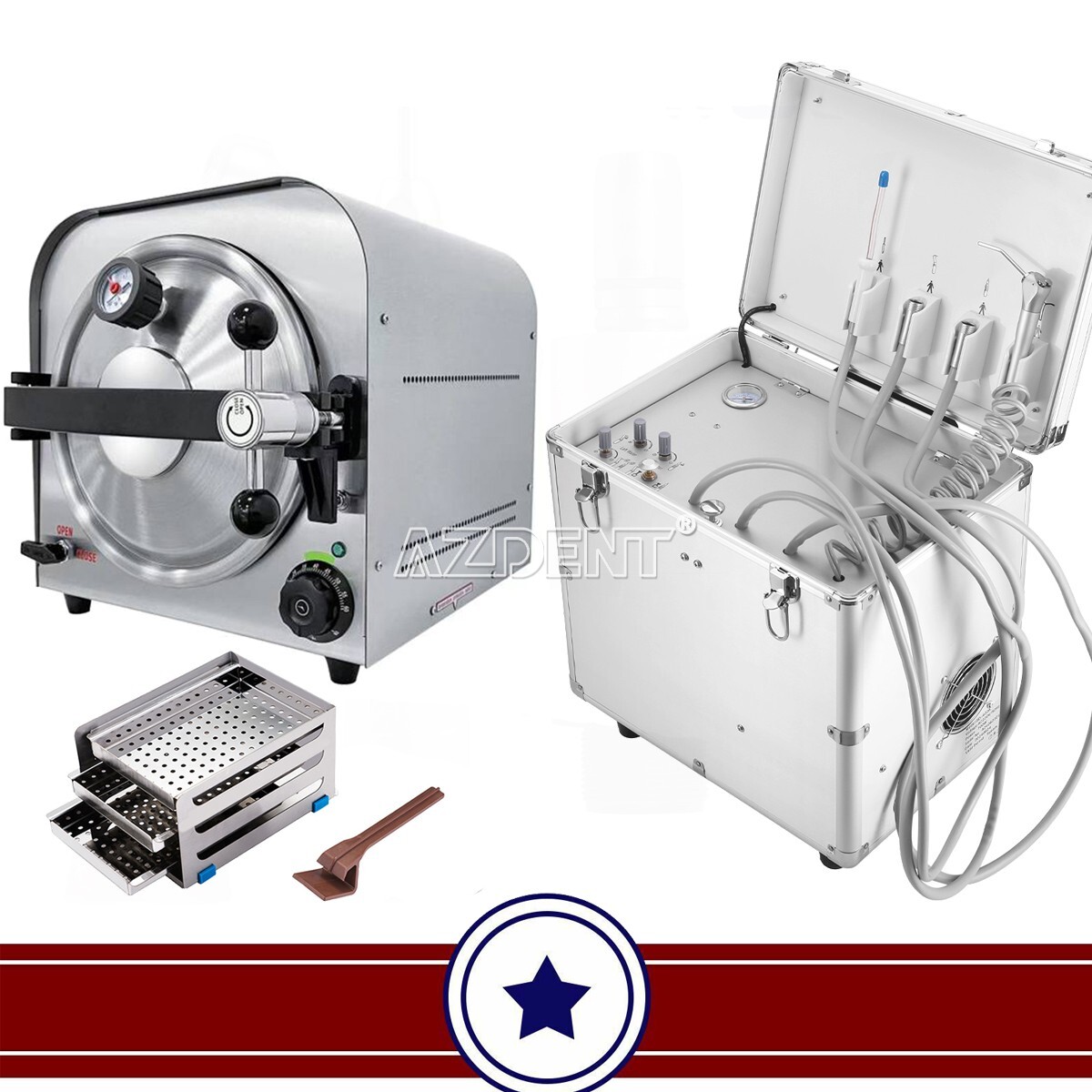 14L Dental Autoclave Steam Sterilizer /Portable Delivery Unit Suction System