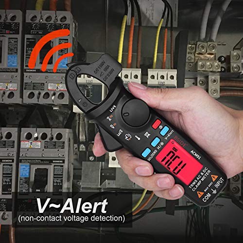 DC Clamp Meter 1mA Current True RMS Auto-Ranging 6000 Counts Digital Black