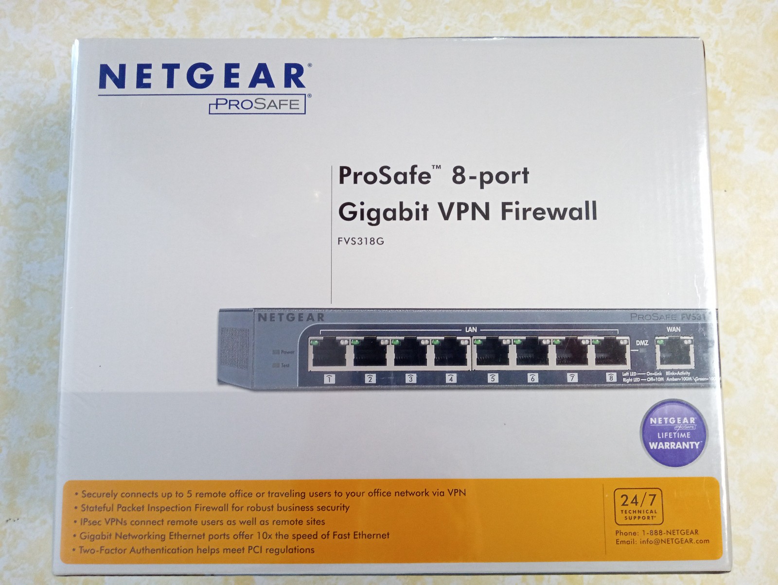 NETGEAR ProSAFE 8-PORT Gigabit VPN Business-class Firewall Model FVS318G 100NAS