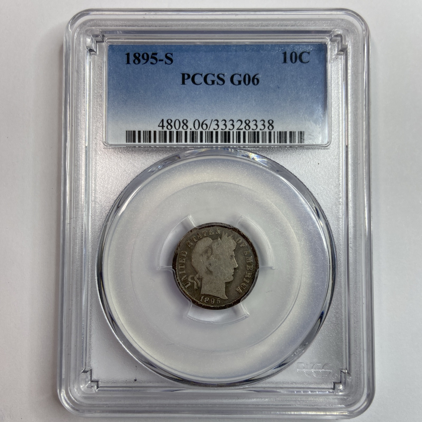 1895-S G-06 BARBER DIME - PCGS G6