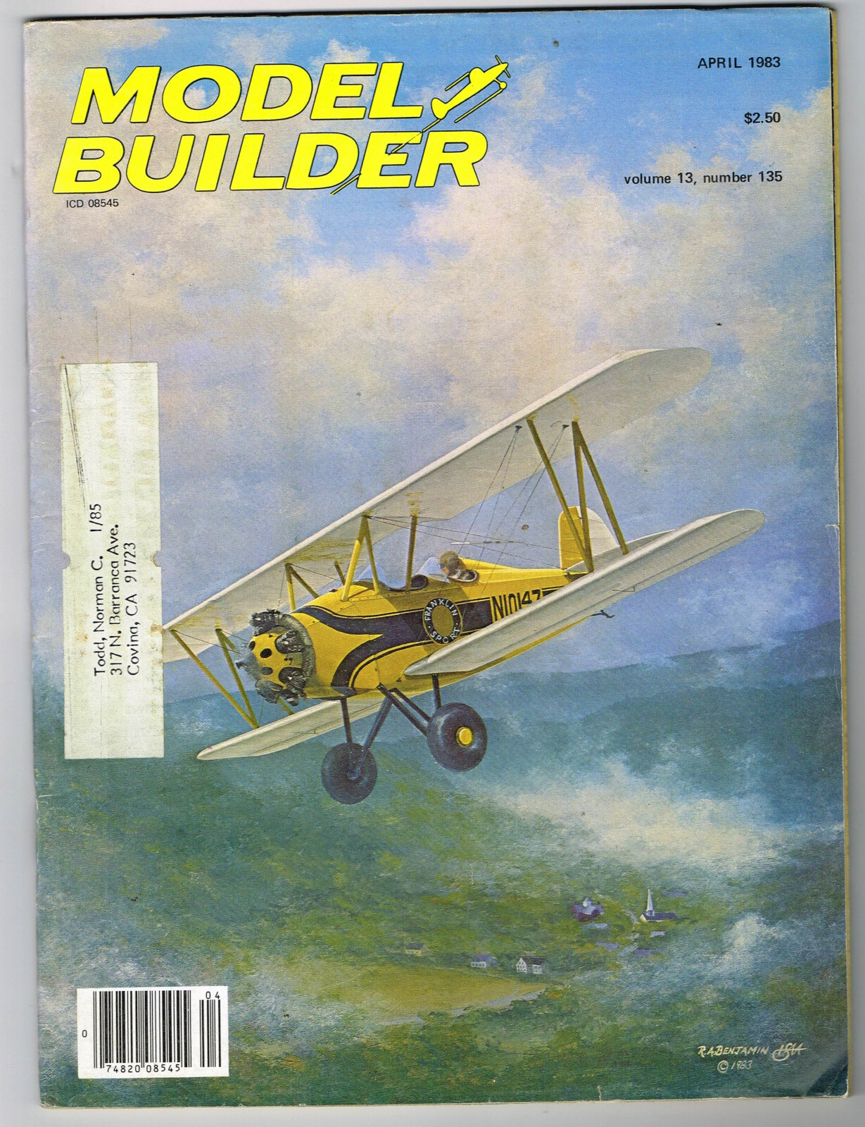 MODEL BUILDER Magazine April 1983. Franklin Sport Bipe: R/C electric
