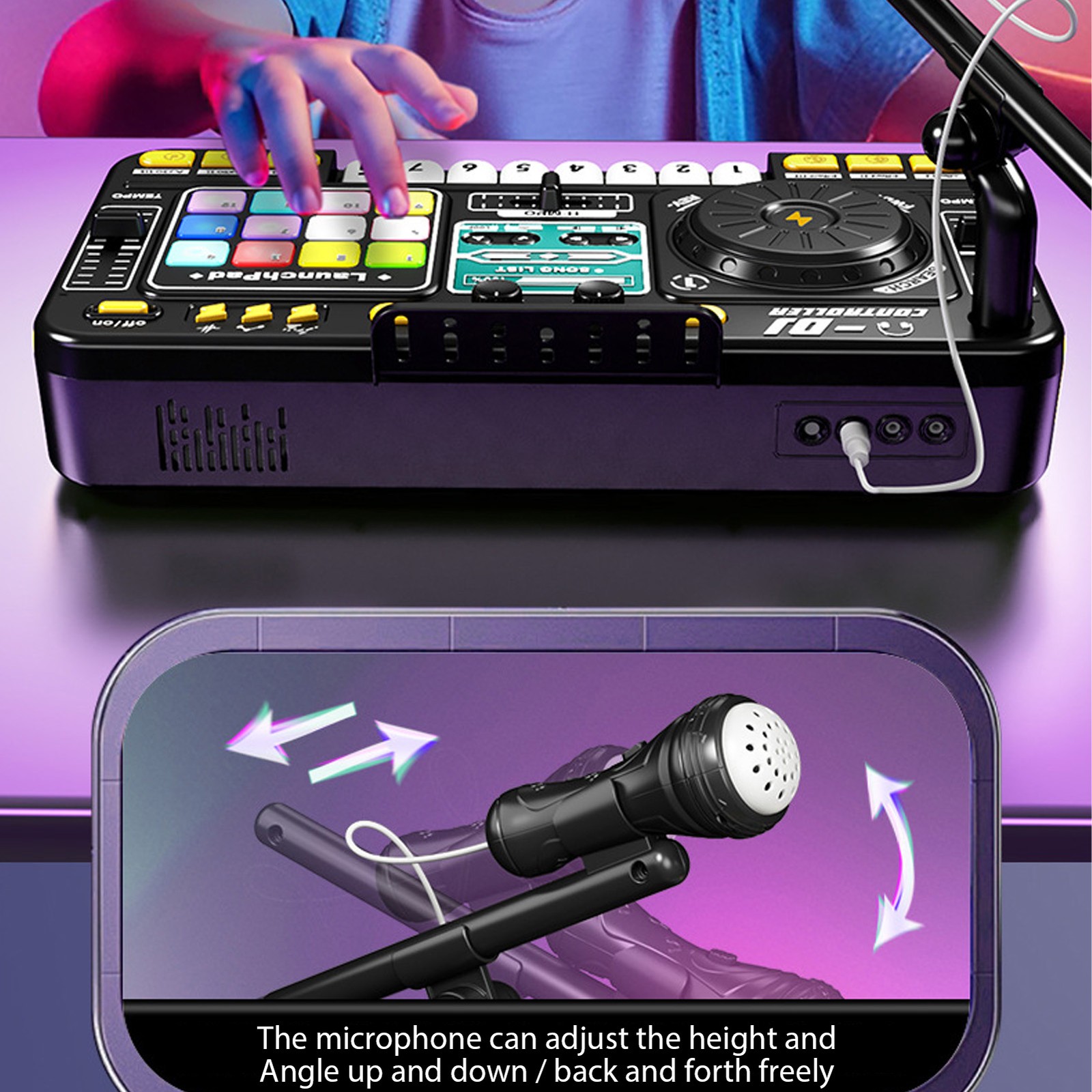 Musical DJ Set For Kids Turntable Multi Functional DJ Controller With Mic JQHY