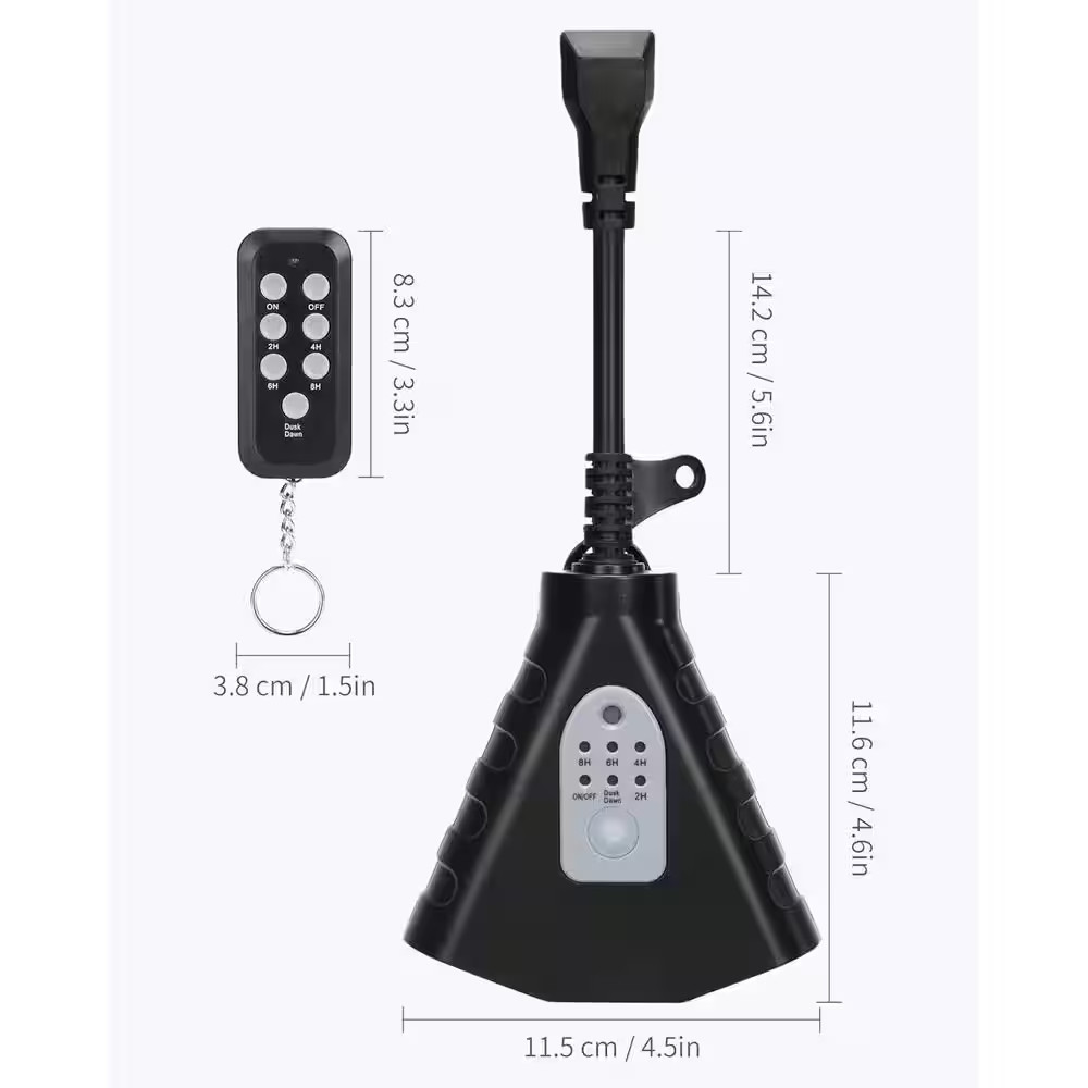 15 Amp 12V 480 Min. Waterproof Outdoor Countdown Light Timer with 100 Ft. Range