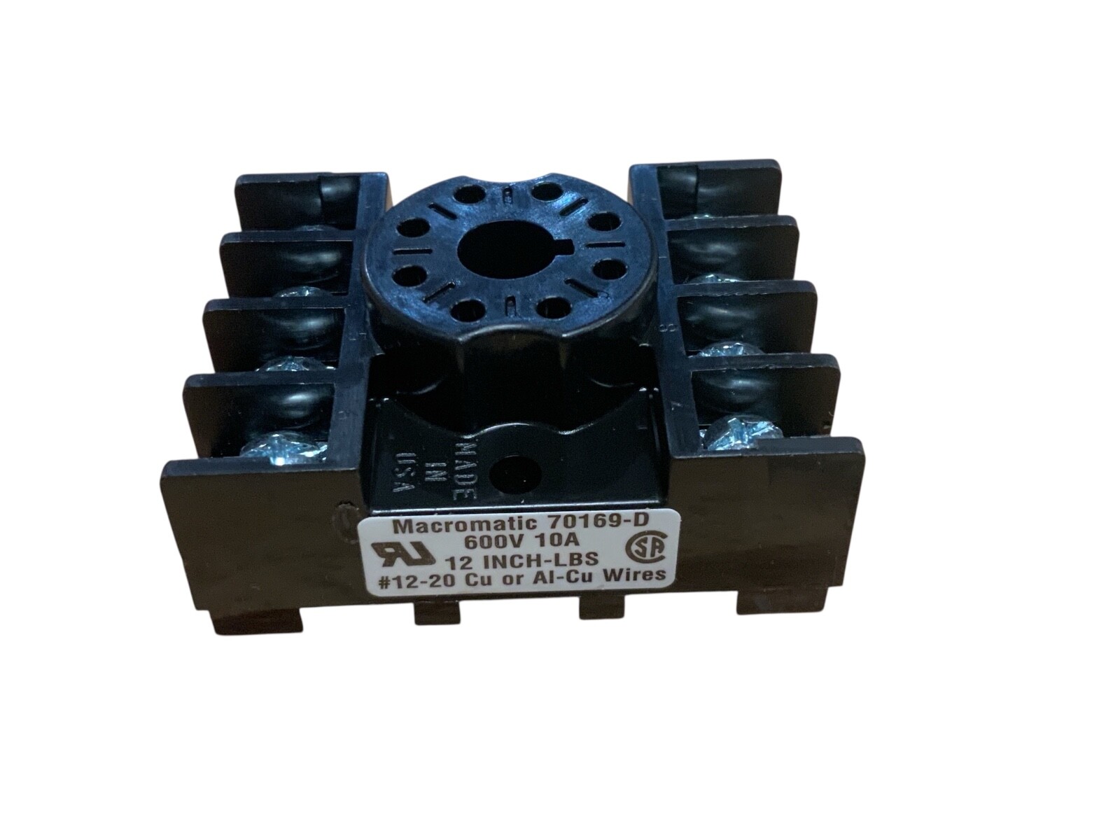 2 PCS Macromatic 70169-D Relay Socket 8 Pin 600V 10A