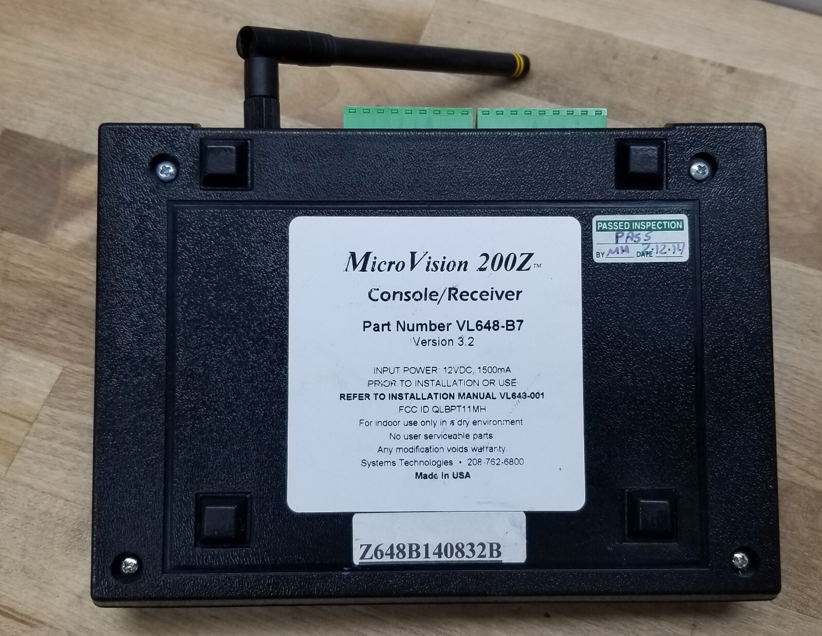 MicroVision 200Z Console Receiver VL648-B7