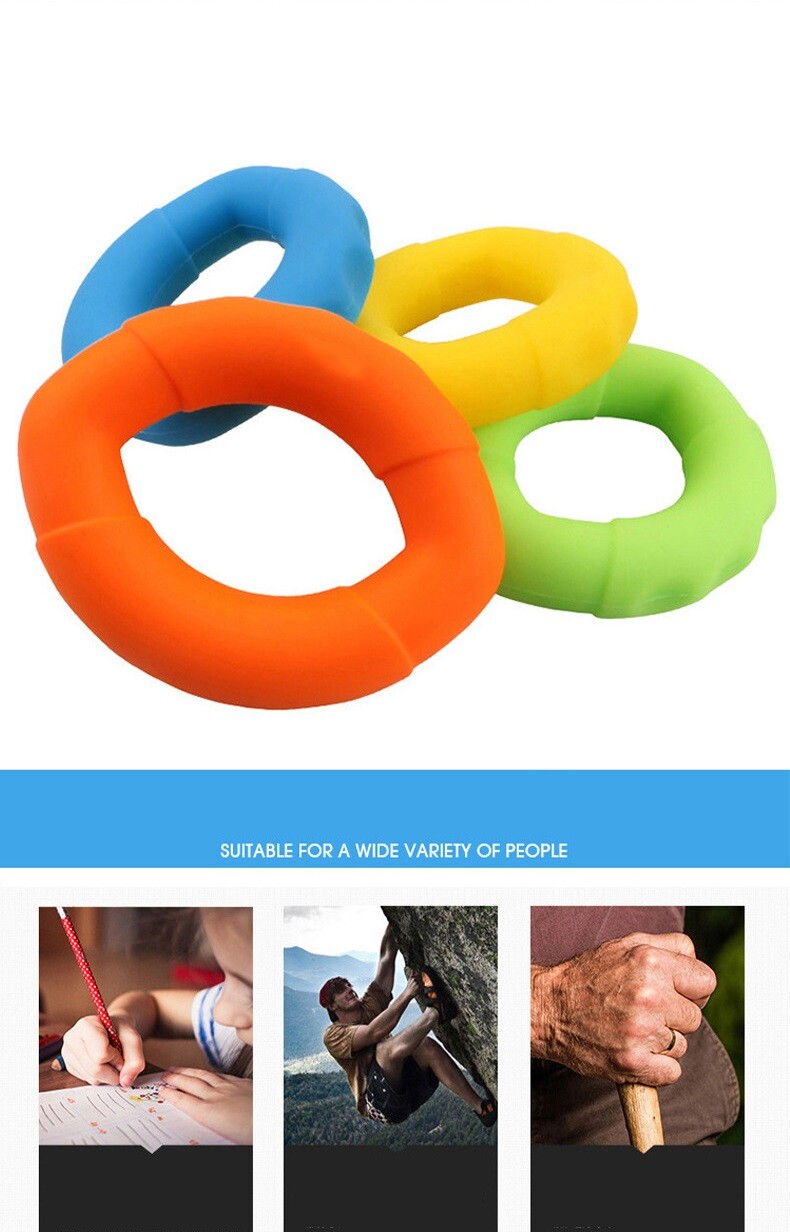 Hand Finger Gripper Exerciser Ring Stress Therapy Relief Squeeze Training