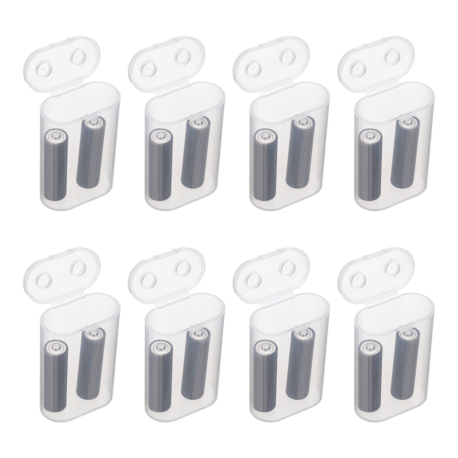 Battery Organizer Storage Box, 2 x 21700 Battery Storage Case Holder (Pack of 8)