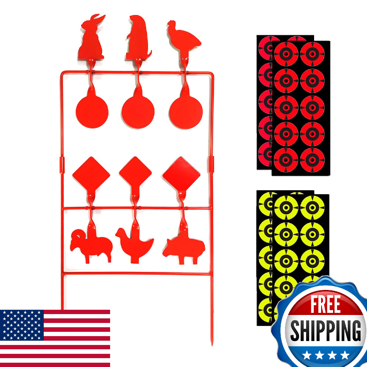 Atflbox Pellet Gun Target Animal Silhouette Heavy Metal Spinner Airgun BB Gun Sh
