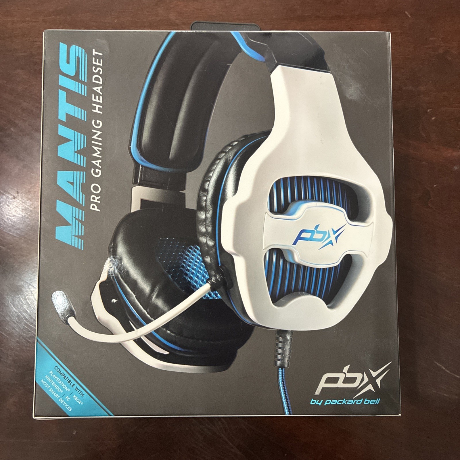PBX Mantis Pro Gaming Headset White LED Light Microphone Multi-Platform