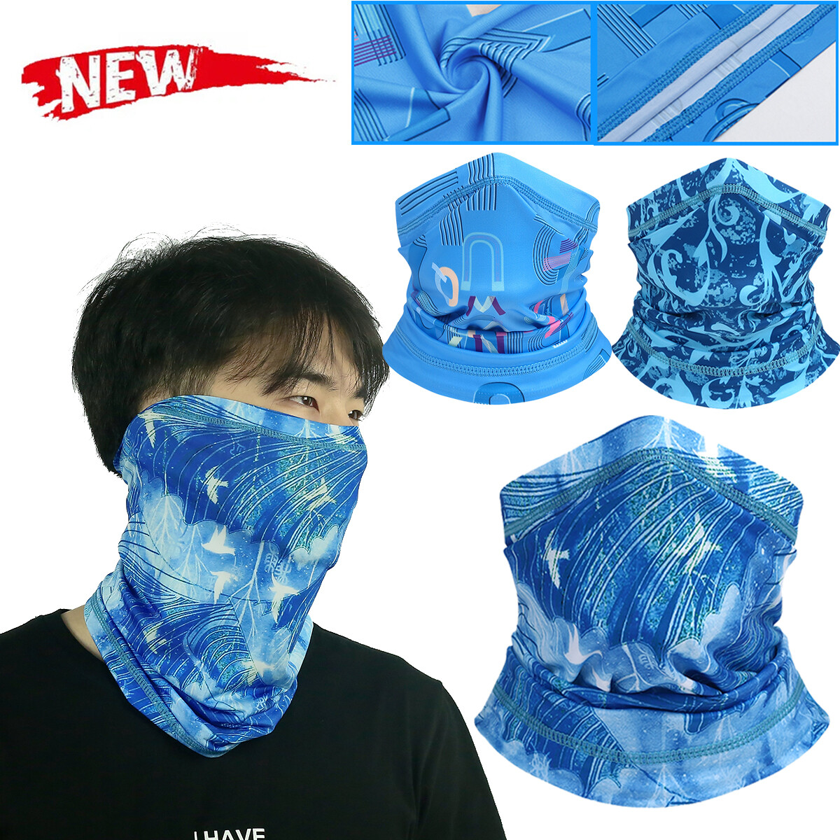 UPF50+ New Cooling Balaclava Neck Gaiter Face Mask Breathable Outdoor Neck Cover