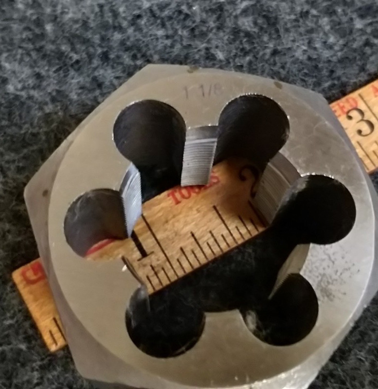 1-1/8"-24    Hexagon Die  2" diameter 1-1/8-24 SPECIAL THREAD