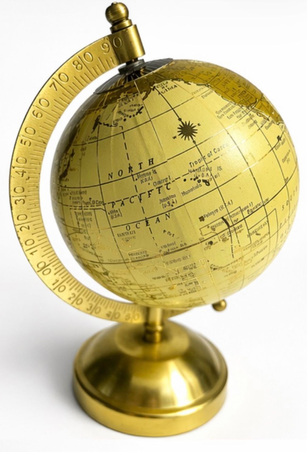 Gold Decorative World Globe Desk Table Vintage Style Home Office Decor