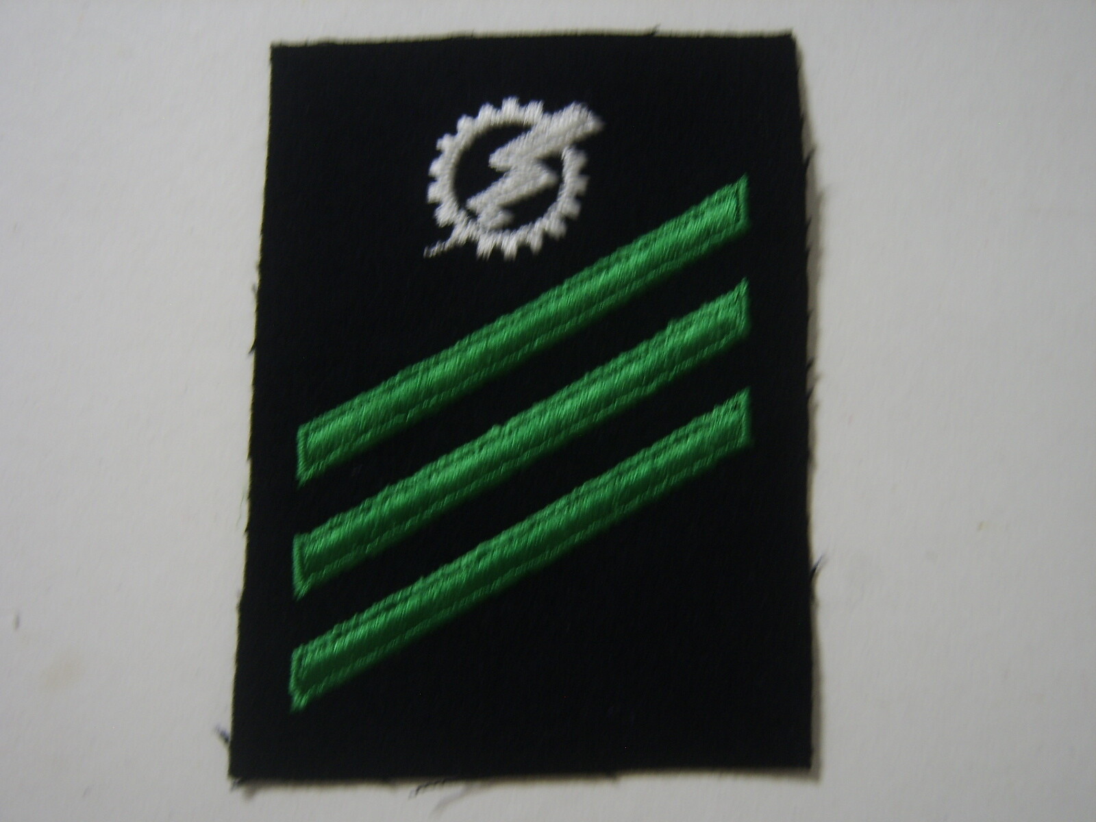 USN TRADESMAN STRIKER RATING WHITE ON GREEN WOOL E-3 STYLE #3 :KY21-1