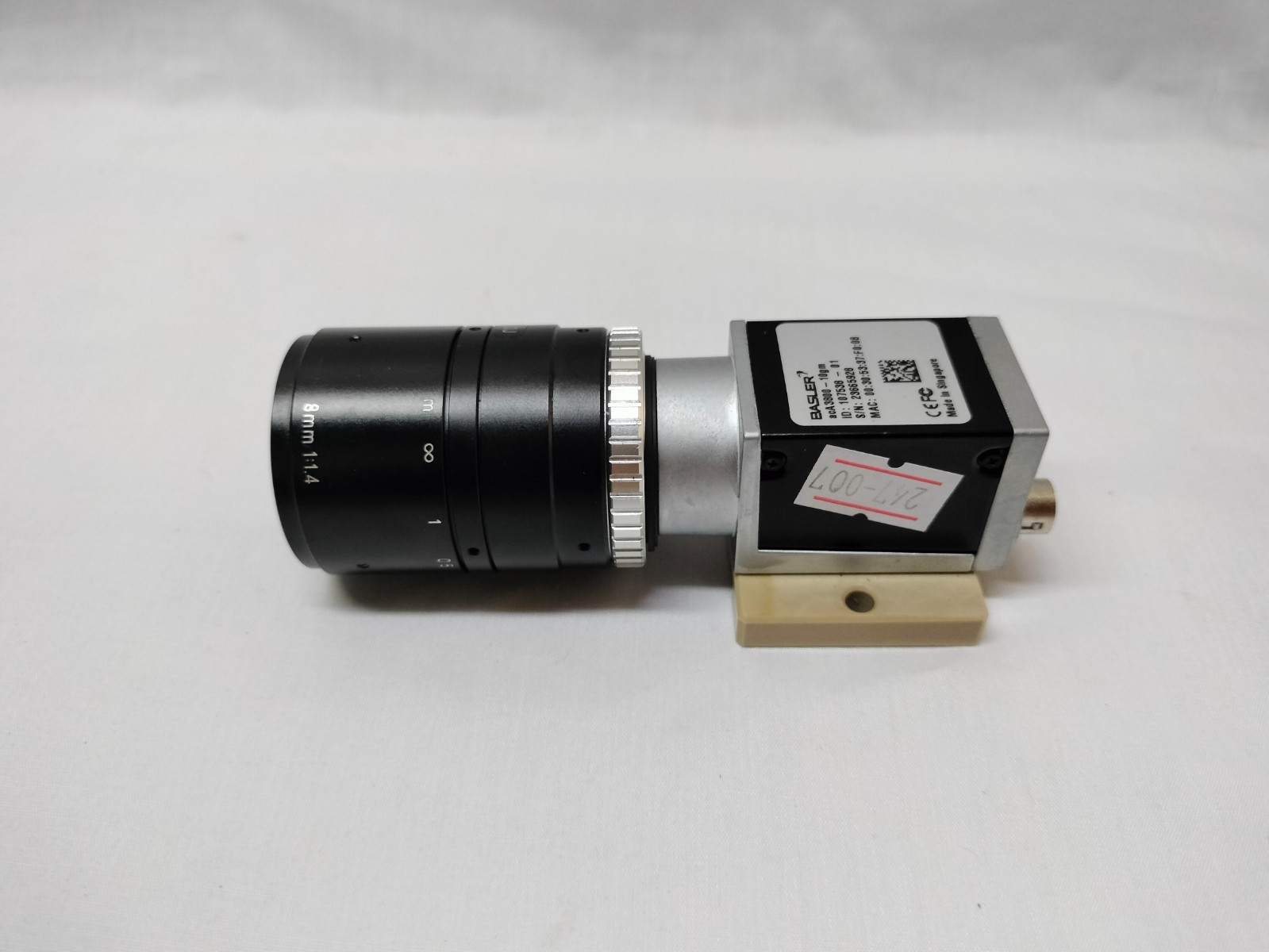 Basler acA3800-10gm acA380010gm Industrial CCD Camera w/ 8mm 1:1.4 Lens
