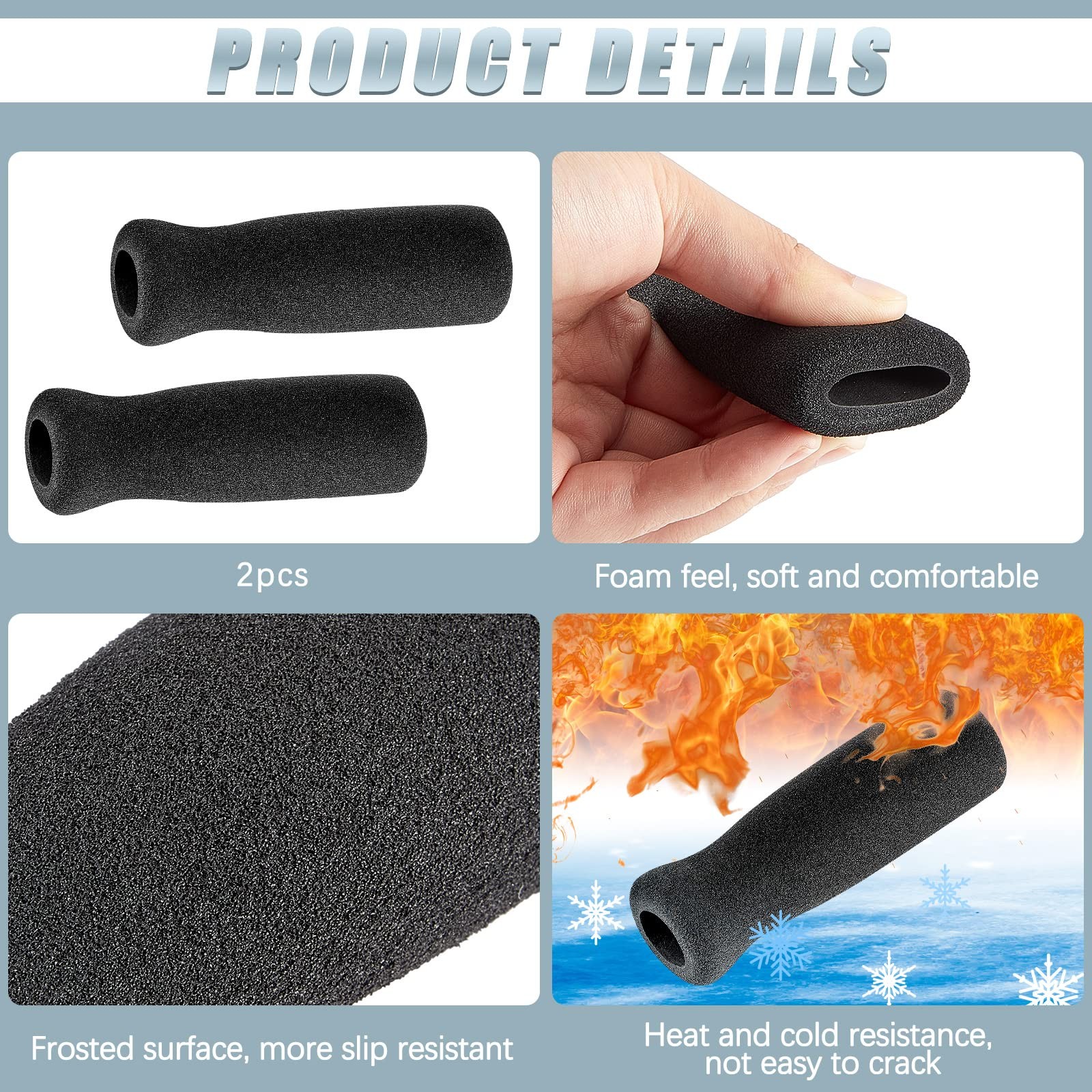 Foam Cane Handle Grip Replacement Offset Walking Hand Foam Handle for Bicycle