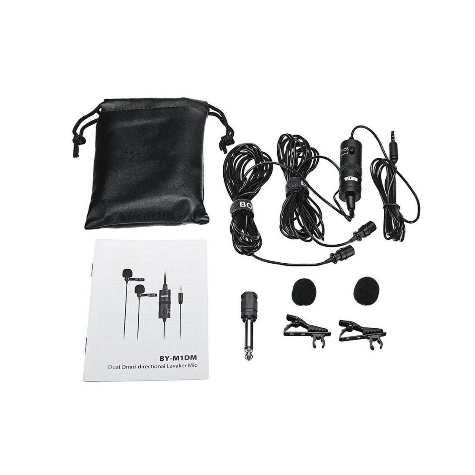 BY-M1DM Dual Omni-directional Lavalier Microphone For Android Smartphone C
