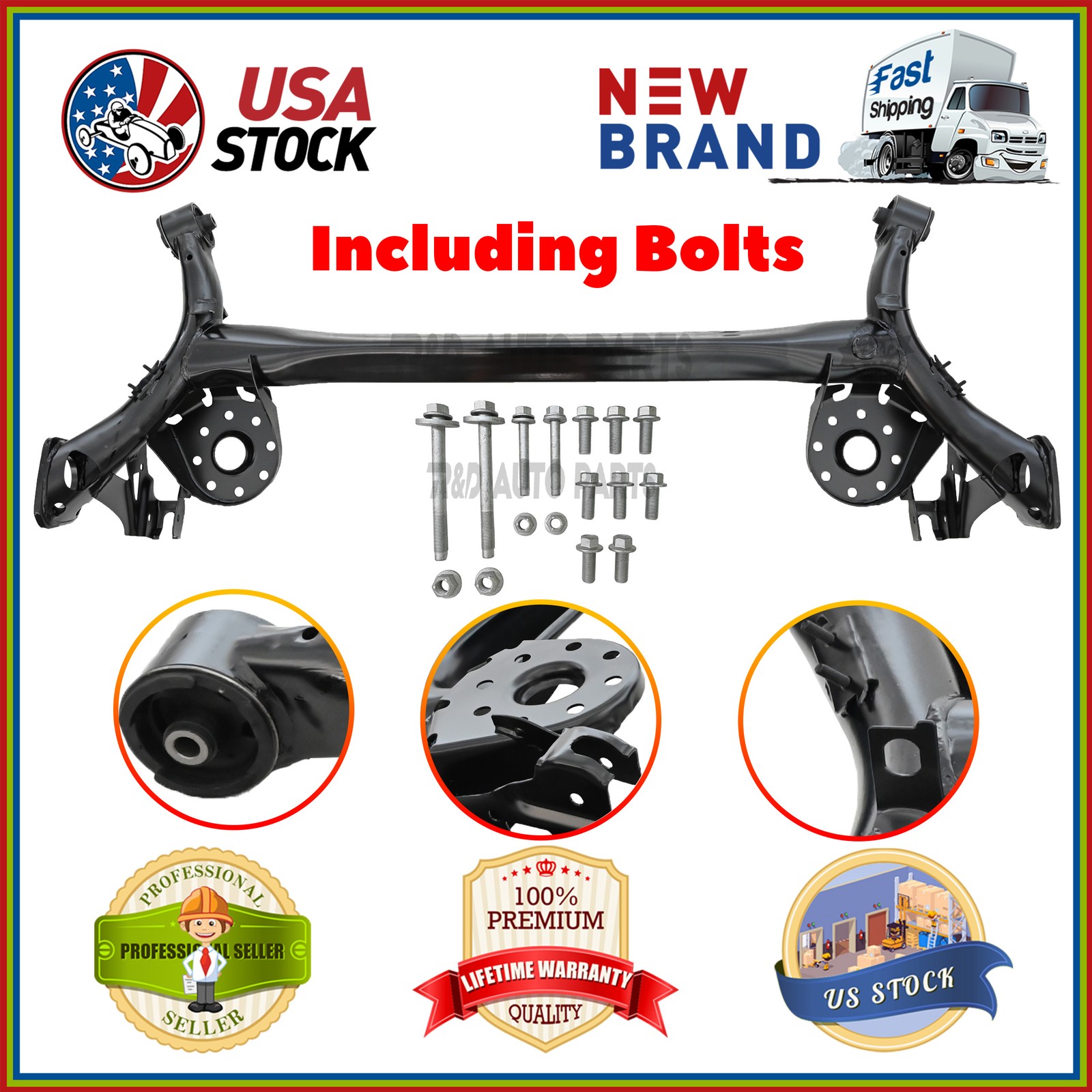 Rear Axle Crossmember Beam For Toyota Yaris 2006-2016 Prius C 12-18 Drum Brakes