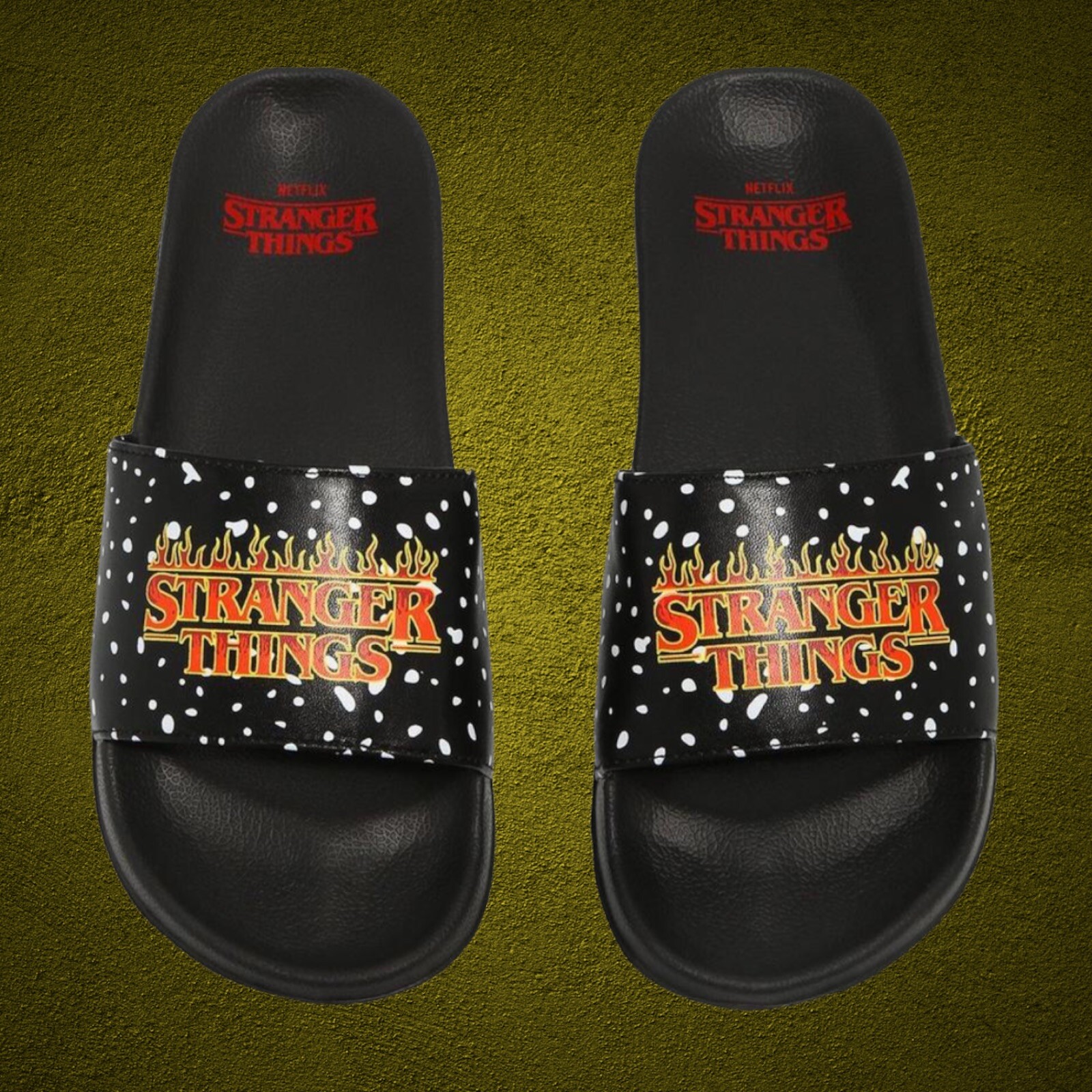 Stranger Things Logo Slide Sandals Hellsfire Club Adult Size (L) M11/12 Netflix