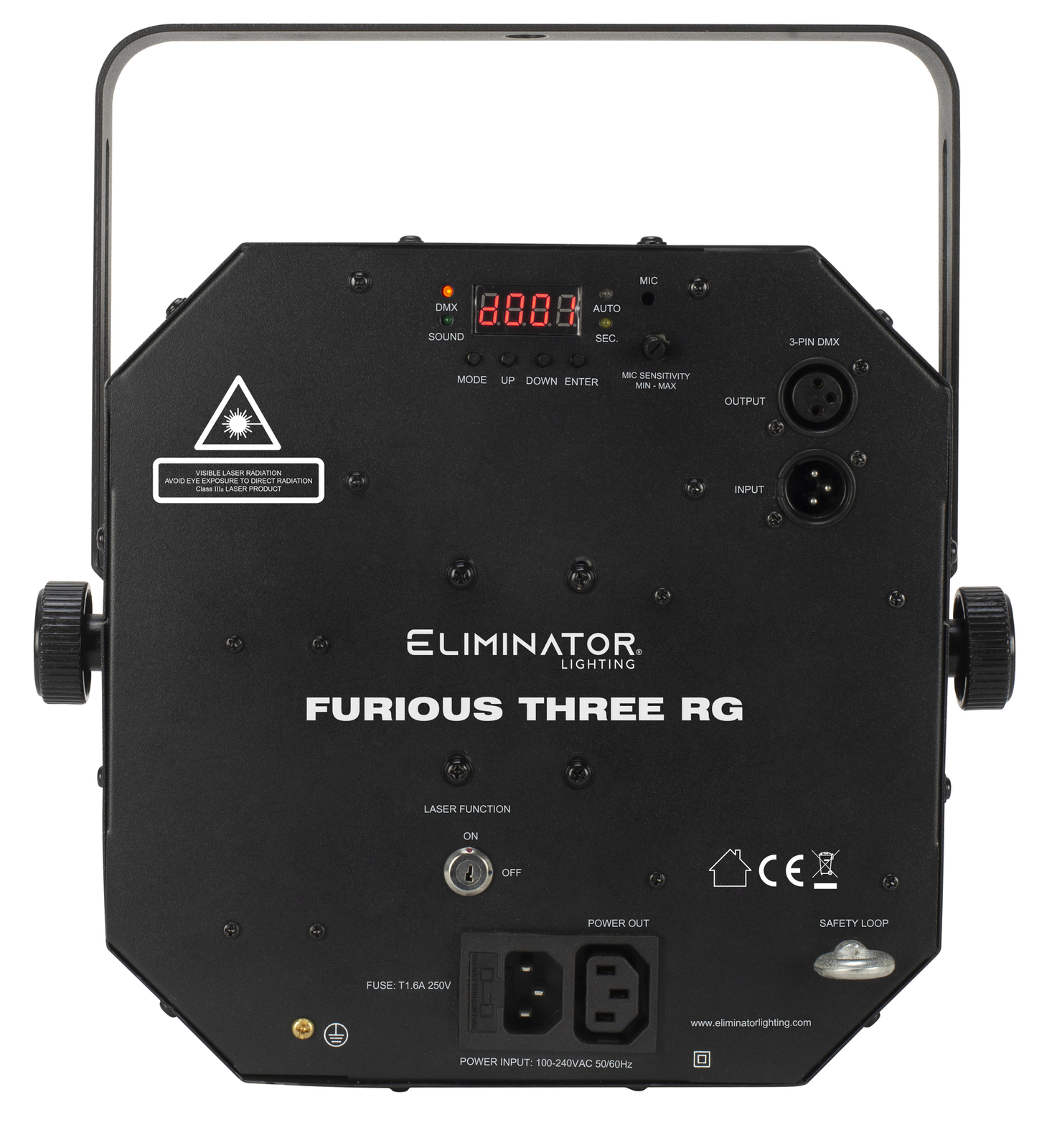 Eliminator Furious Three RG LED DMX Moonflower/Laser Effect Light+Cables+Clamp