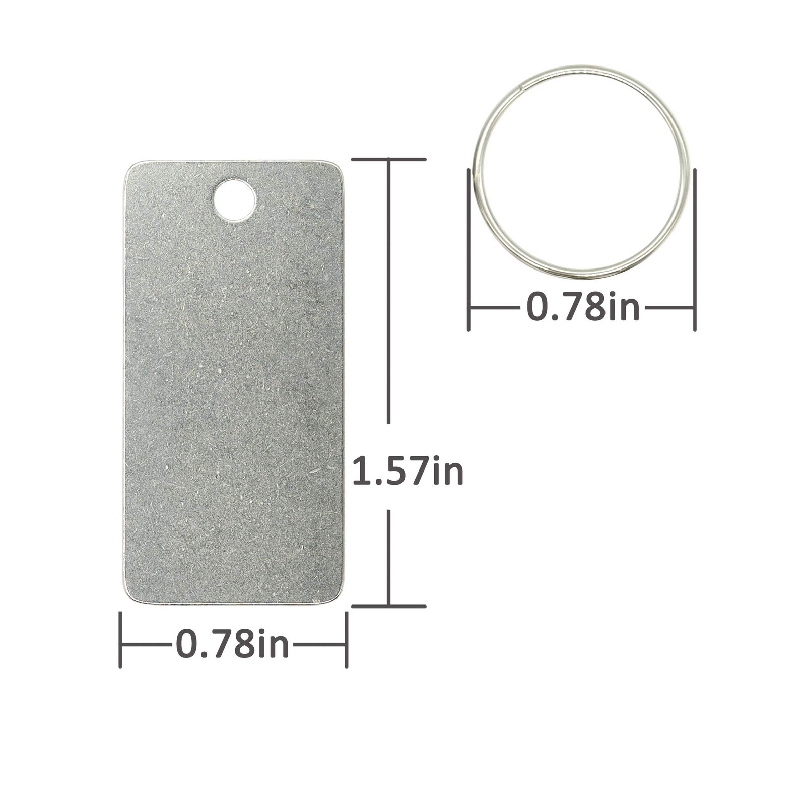 StayMax 25 Pack Rectangle Stamping Blanks Stainless 1.57*0.78inch, Silver