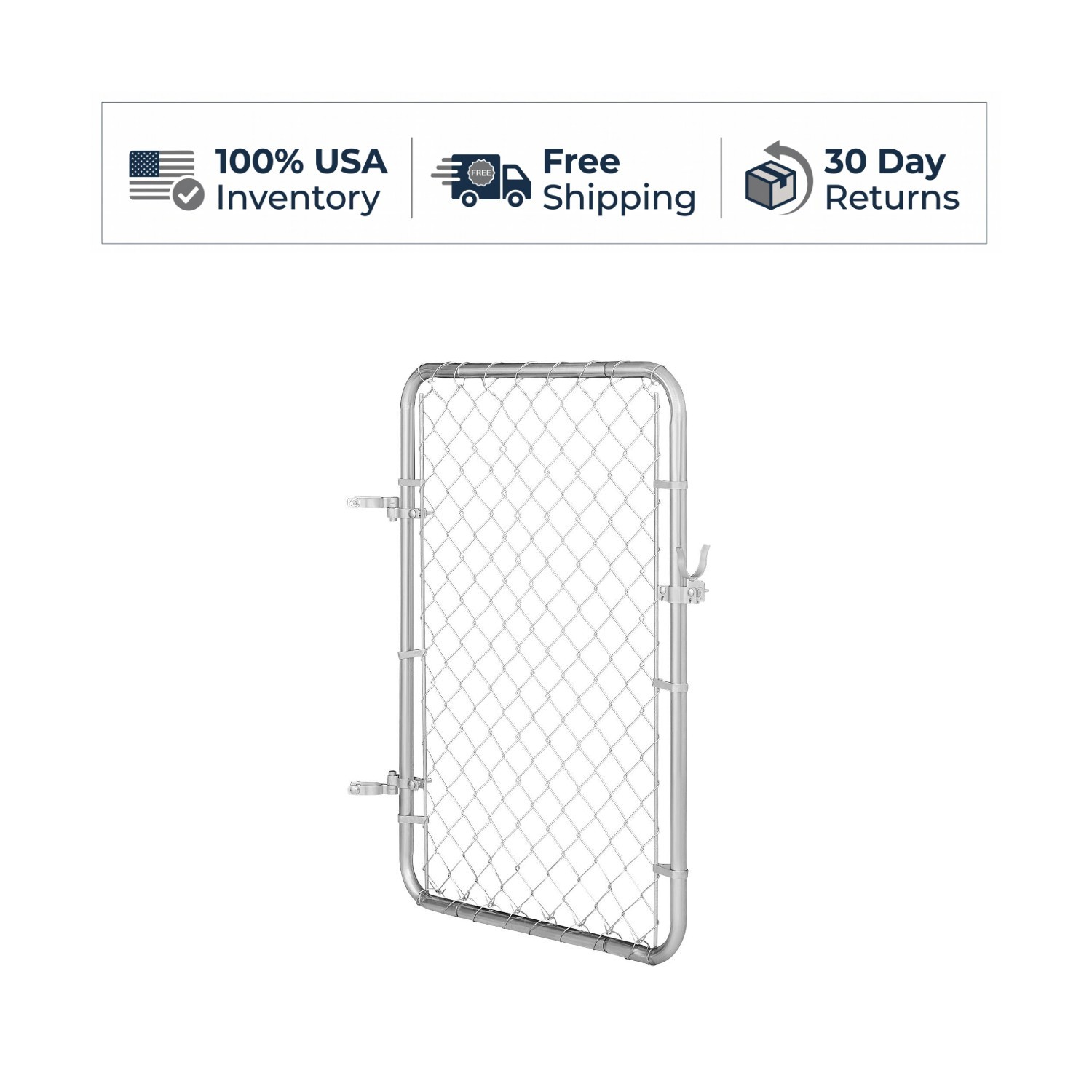 VEVOR HXGATE-001 Chain Link Fence Gate 32 x 46 in Galvanized Metal