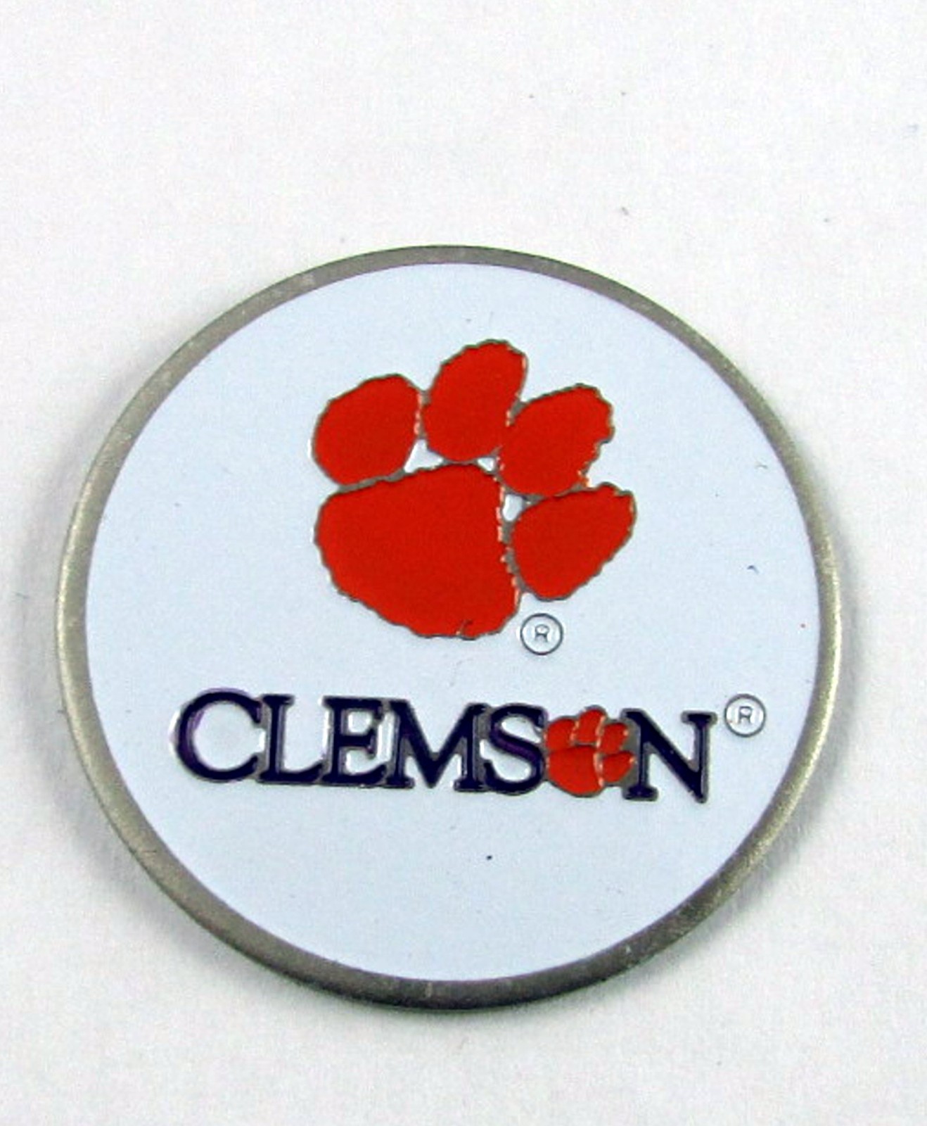 5 NCAA Collegiate Golf Ballmark Ballmarker Ball mark ballmark Clemson White