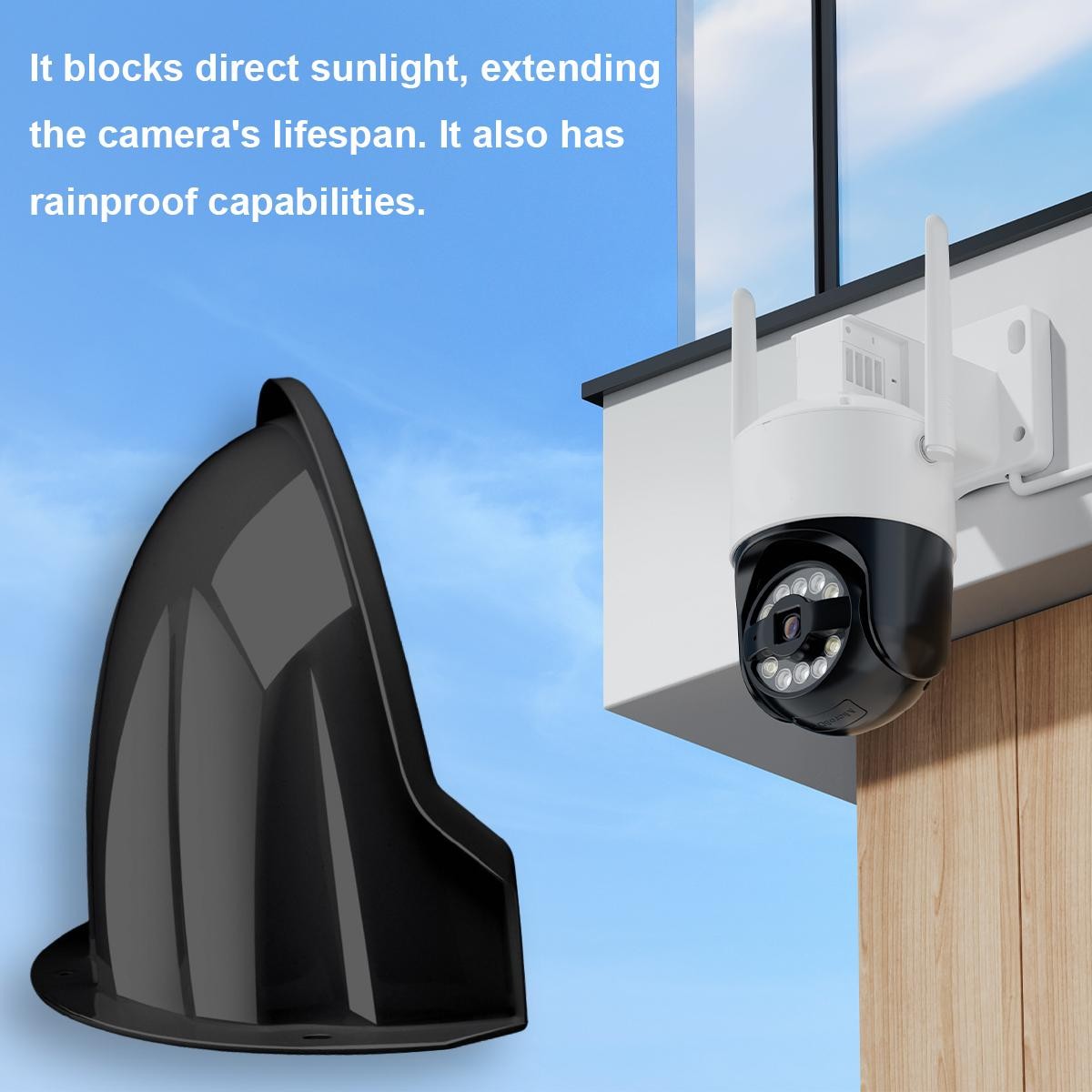 ABS Material Outdoor Camera Rain Cover Waterproof Protective Shield Black