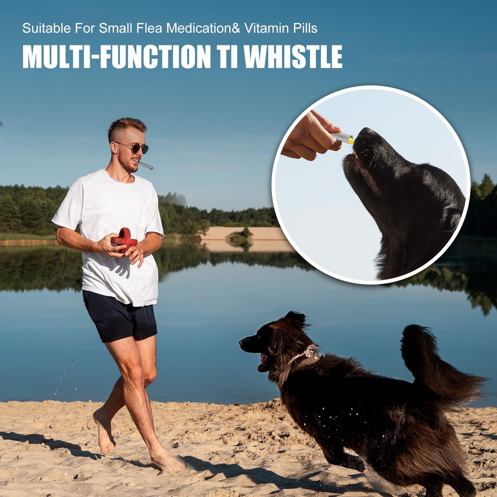 RXLUY Titanium Emergency Whistle with Hidden Pill Holder Case, Portable Water...