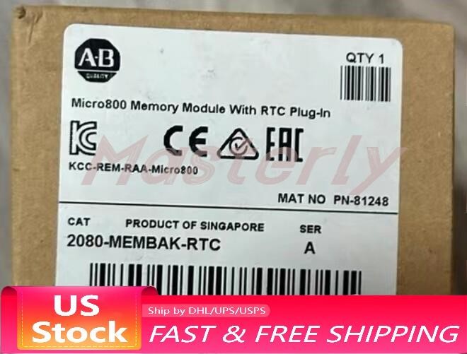 1PCS Allen Bradley 2080-MEMBAK-RTC Memory Module With RTC Plug-In Factory Sealed