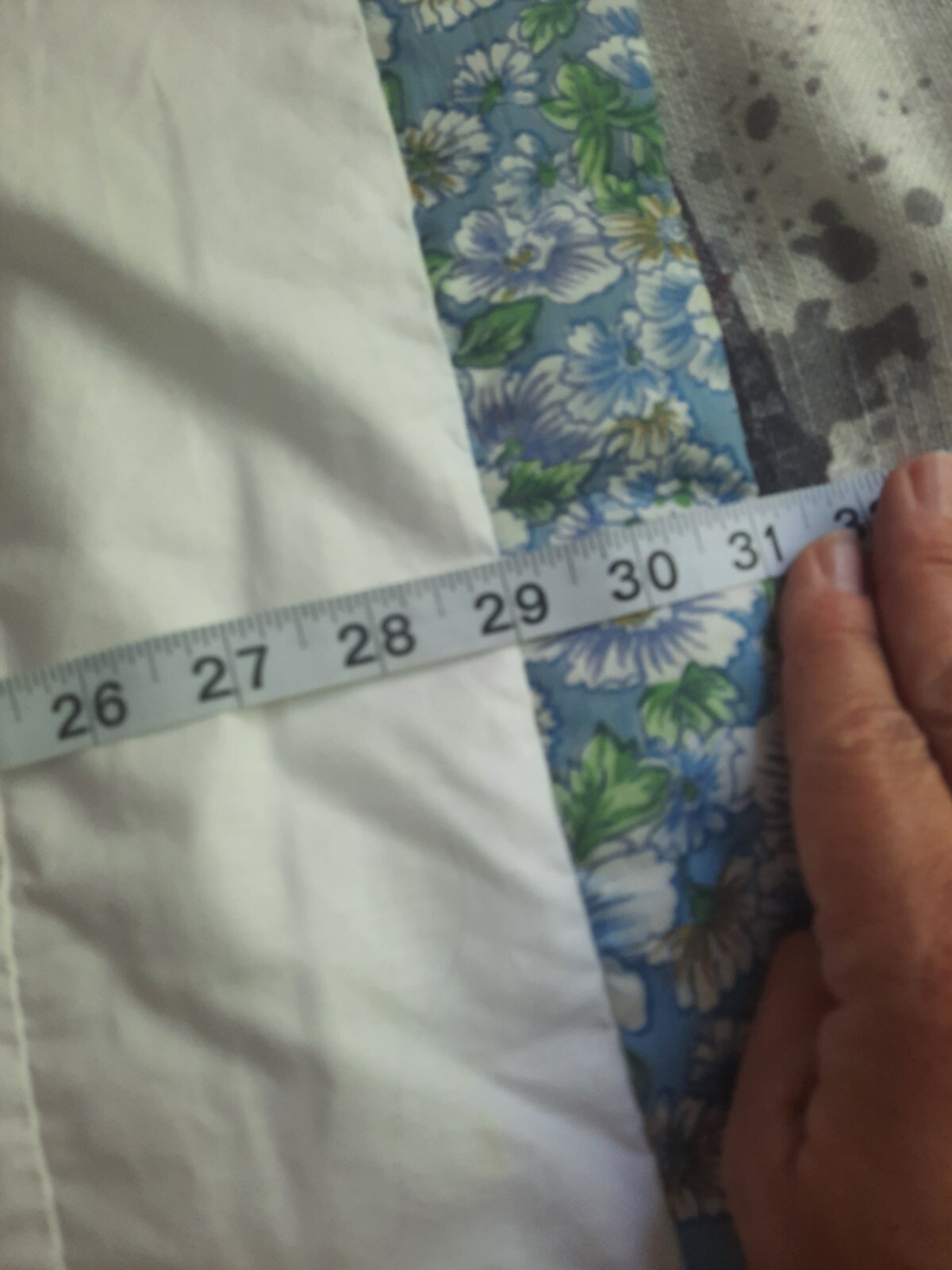 SET 2 OF PATCHWORK PILLOWCASE COTTON WHITE BLUE