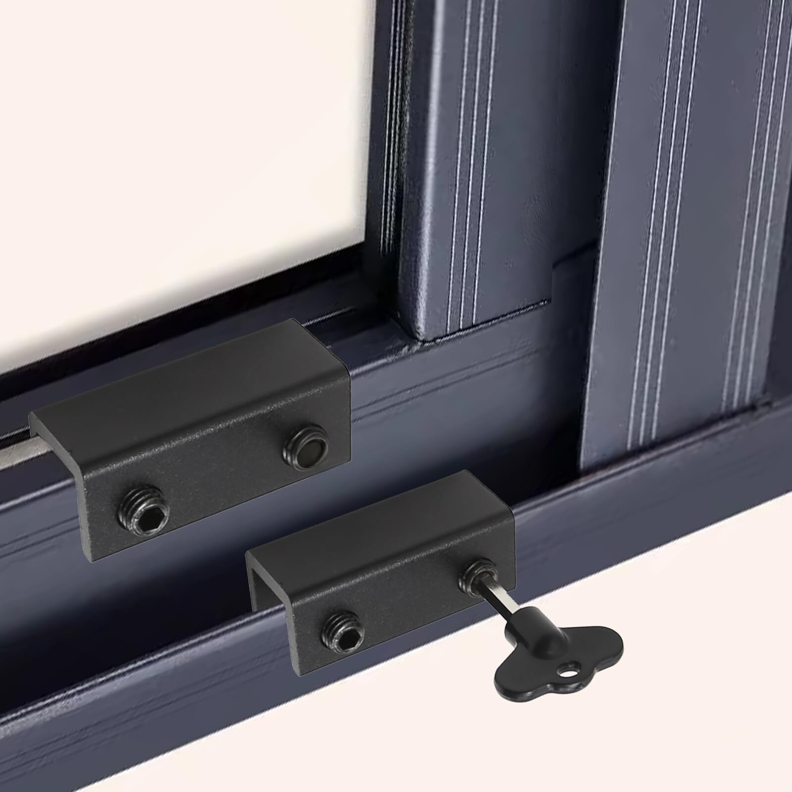 6 Pcs Window Locks Window Stoppers Sliding Window Locks with Key Vertical & H...