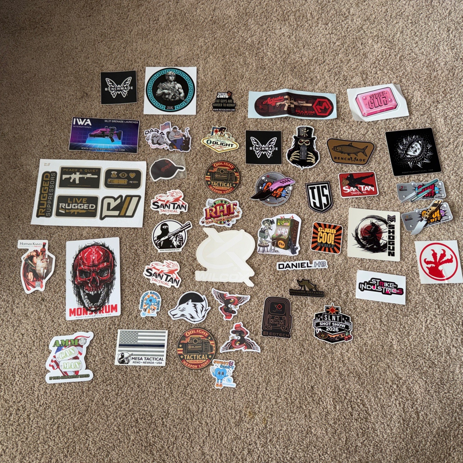 Las Vegas 2026 Shot Show  Swag Bag Lot  Of misc. Stickers-Benchmade , Olight-2