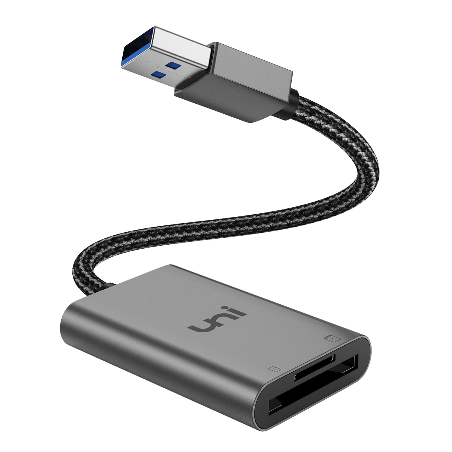 uni SD Card Reader, High-Speed USB 3.0 to Micro Adapter, Grey