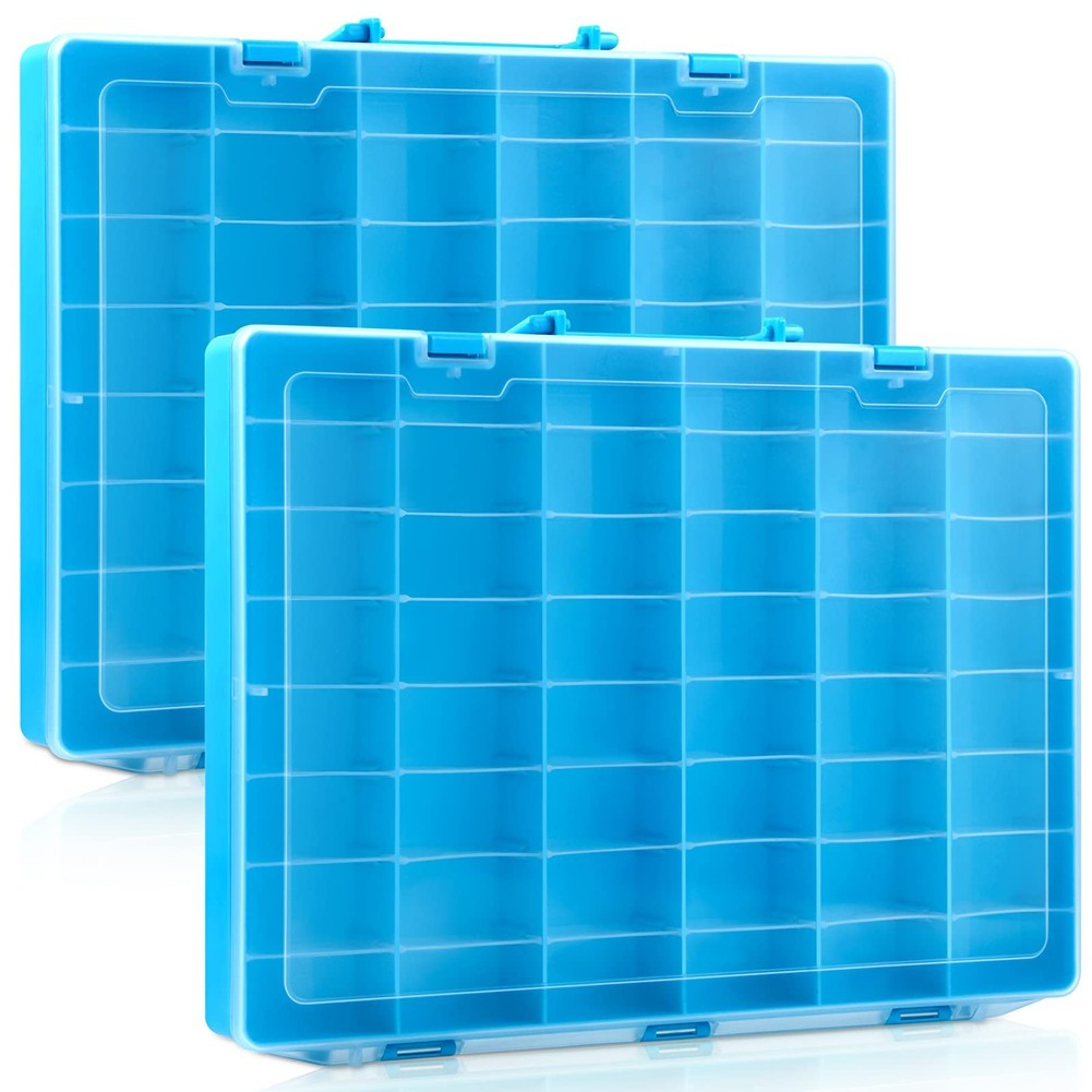 2Pcs 48 Grids Plastic Organizer Box with Removable Dividers Toy Collector8149
