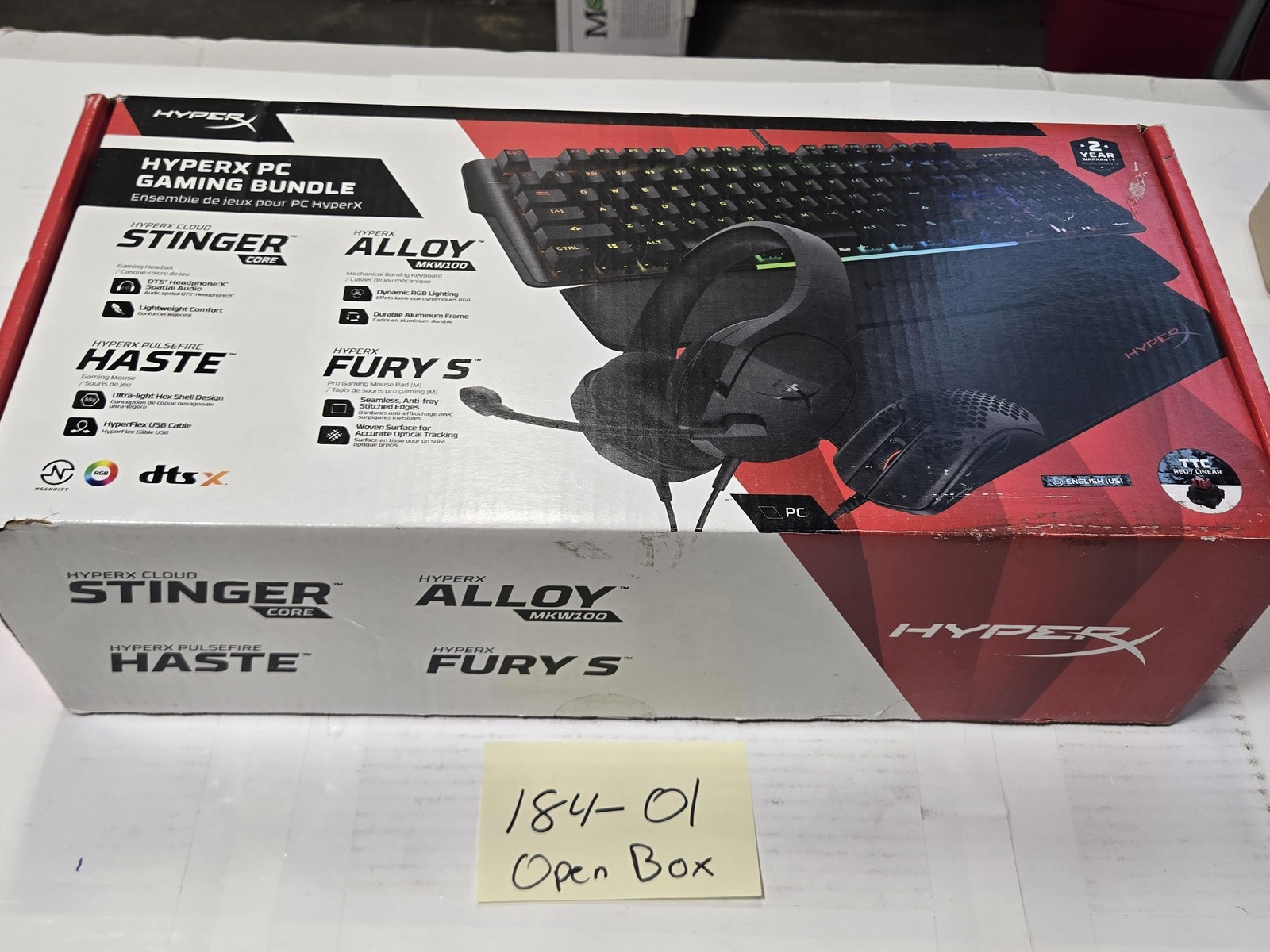 HyperX PC Gaming Bundle Keyboard Mouse Headset Black Alloy MKW100 Cloud Stinger