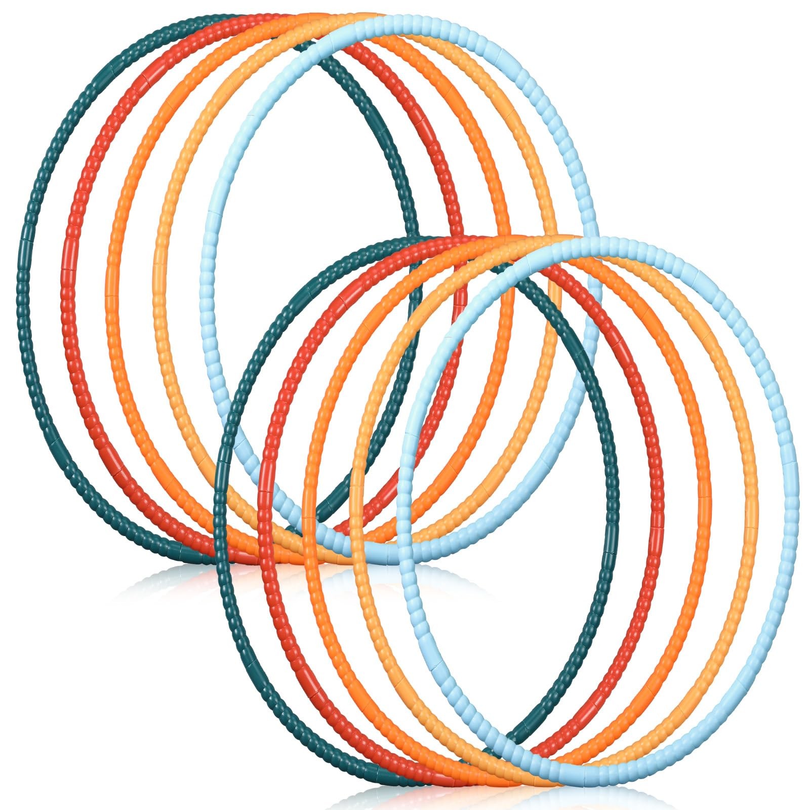 10 Pcs Exercise Hoop for Kids Detachable Adjustable Plastic Toy Colored Hoop ...