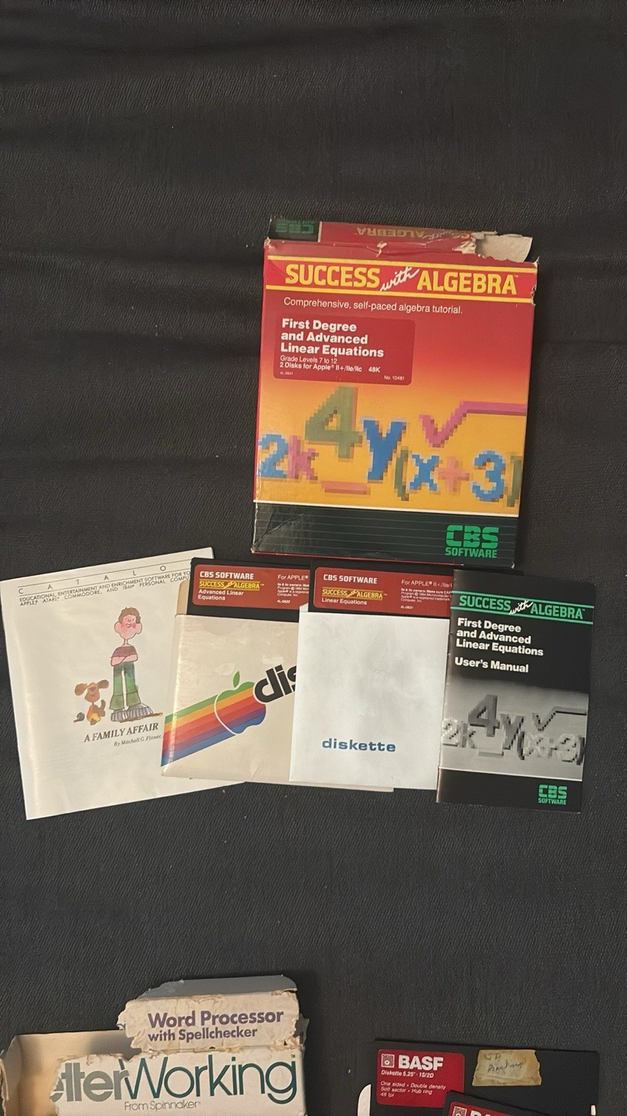 Apple II Software & Manual lot - DOS 3.3; Better Working; Choplifter! - UNTESTED