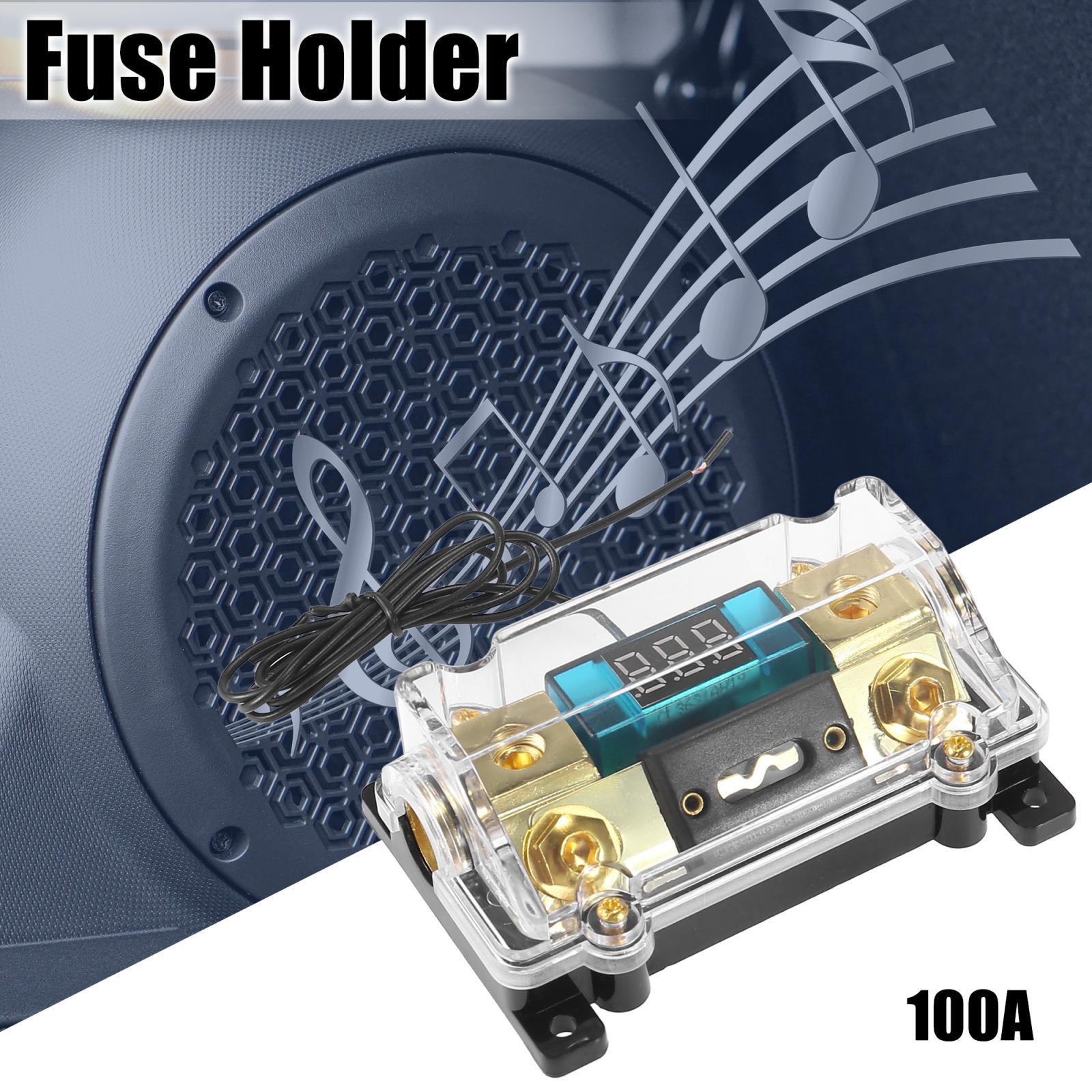 Car Audio LED Voltage Display Inline ANL Fuse Holder 100 Amp 0 2 4 AWG Gauge