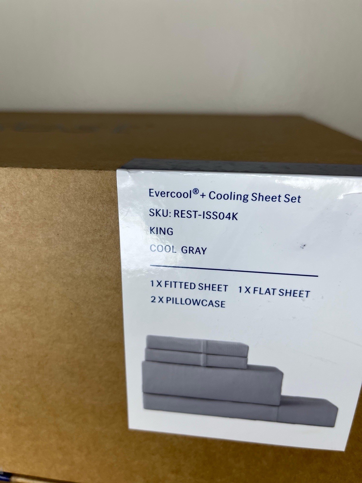 Rest Evercool+ Cooling Sheet Set King Cool Gray Solid Color Bedroom