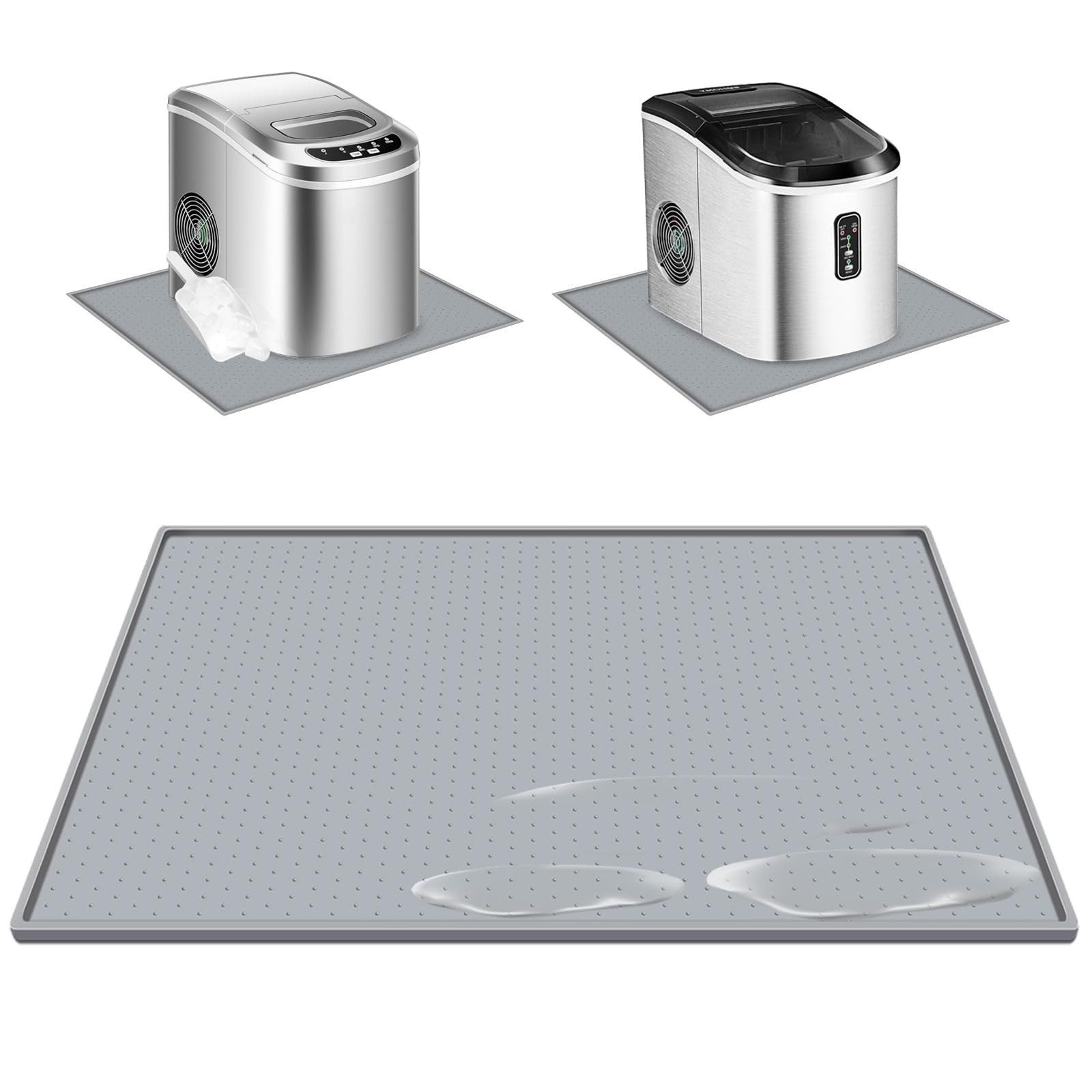 Nugget Ice Maker Countertop Mat with Non-Slip Dots, Waterproof Silicone Mat...