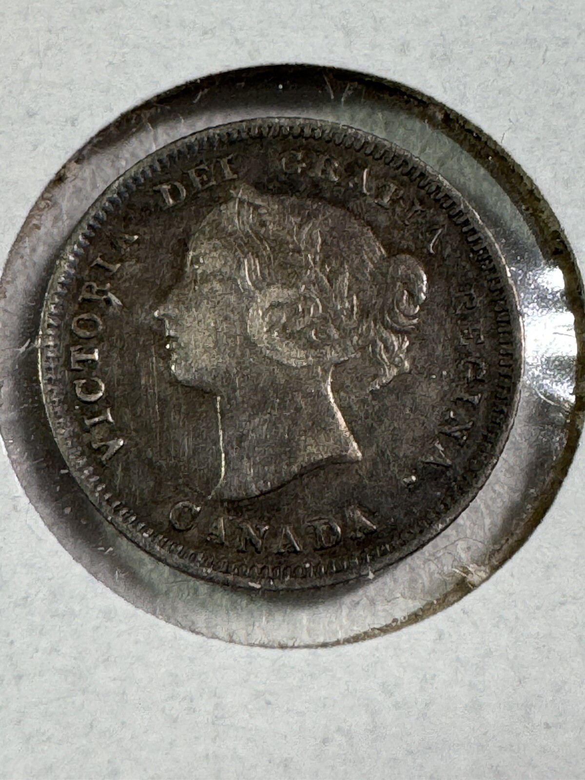 1890-H Canada 5 Cents Small Silver Coin