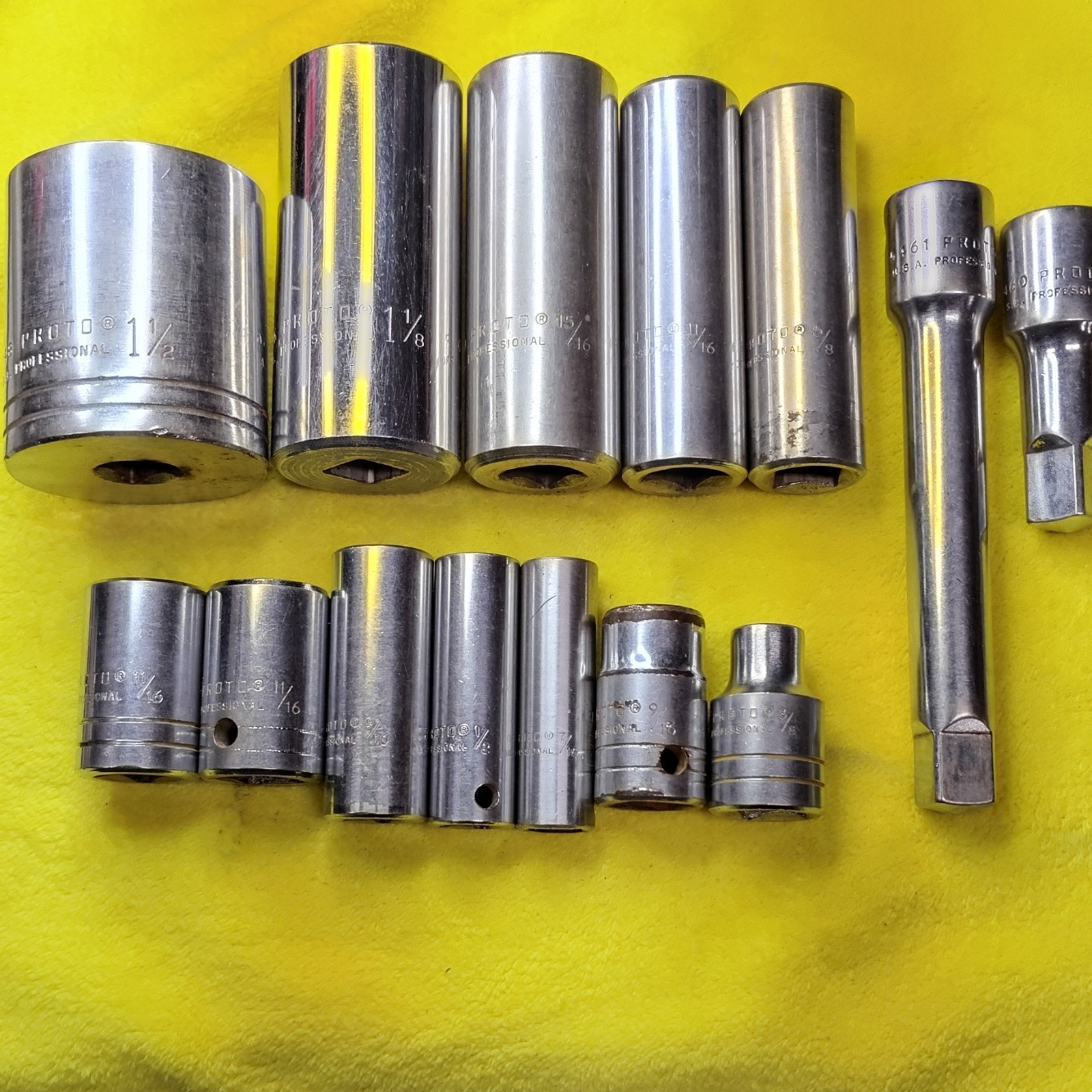 Proto Professional USA Socket Lot - 14pc - 1/2" & 3/8" Drive Deep/Shallow SAE