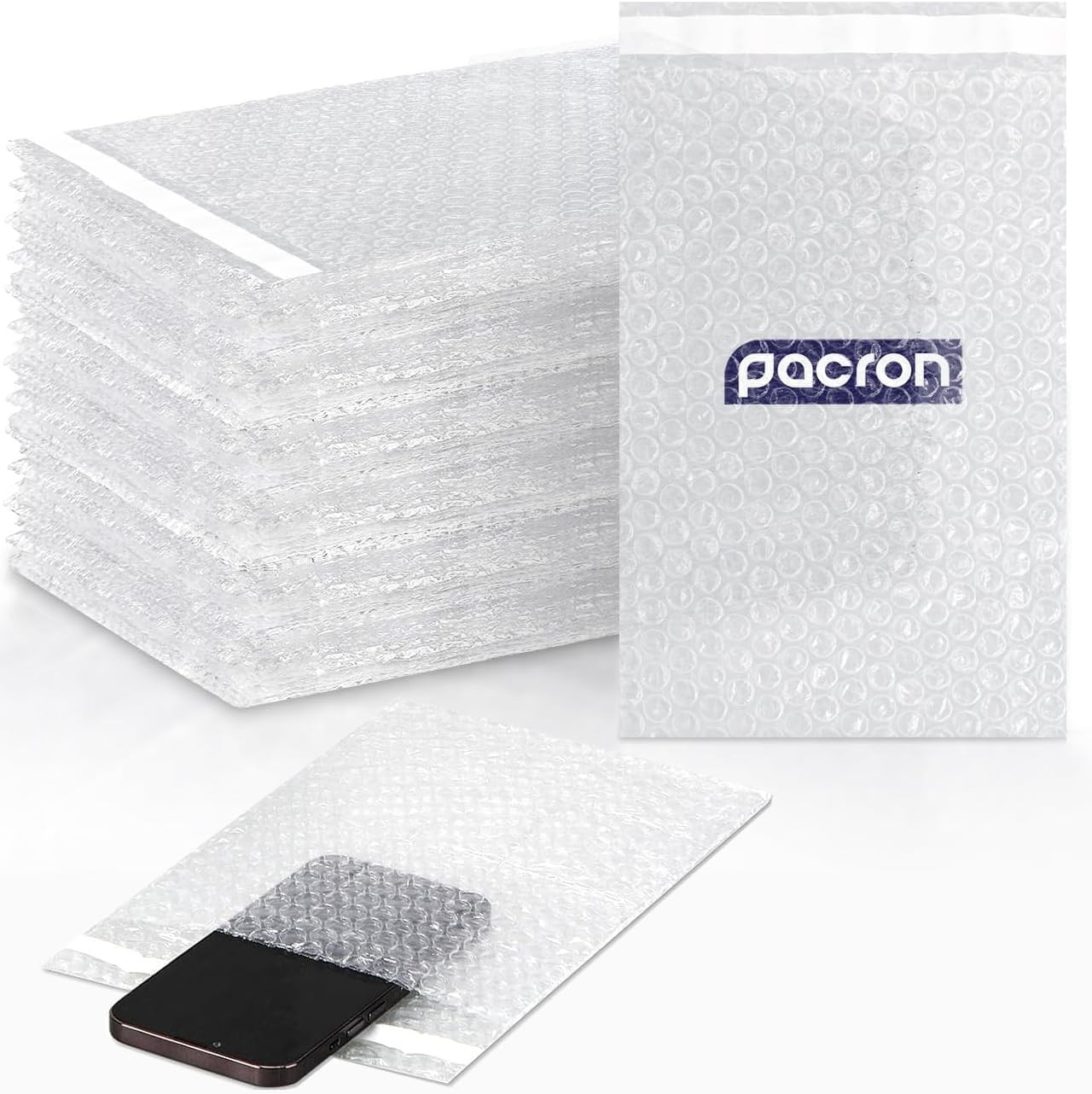 250 Pcs Clear Bubble Pouches 10x15.5'' Self-Seal Bubble Out Bags Double-Wall