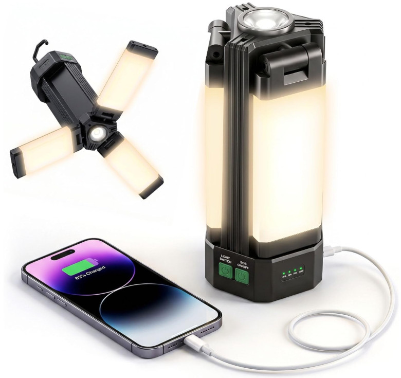 Linterna Recargable 10400mAh 2200LM con Base Magnética y 5 Modos LED, Nuevo
