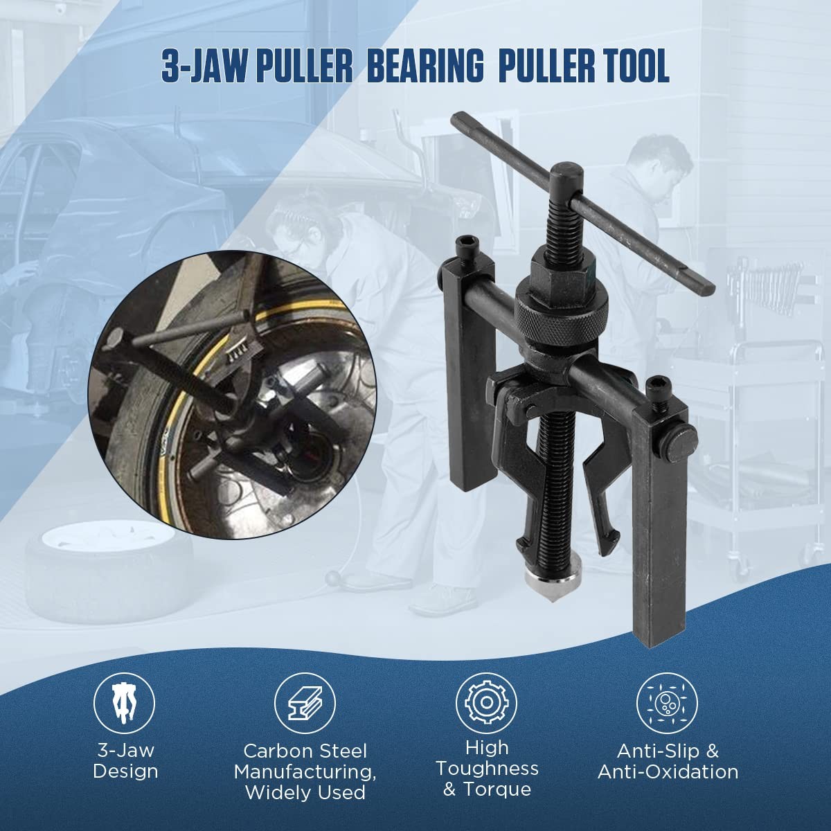 CMTOOL Bearing Puller Tool 3 Jaw Pilot Removal Kit, Blind Small