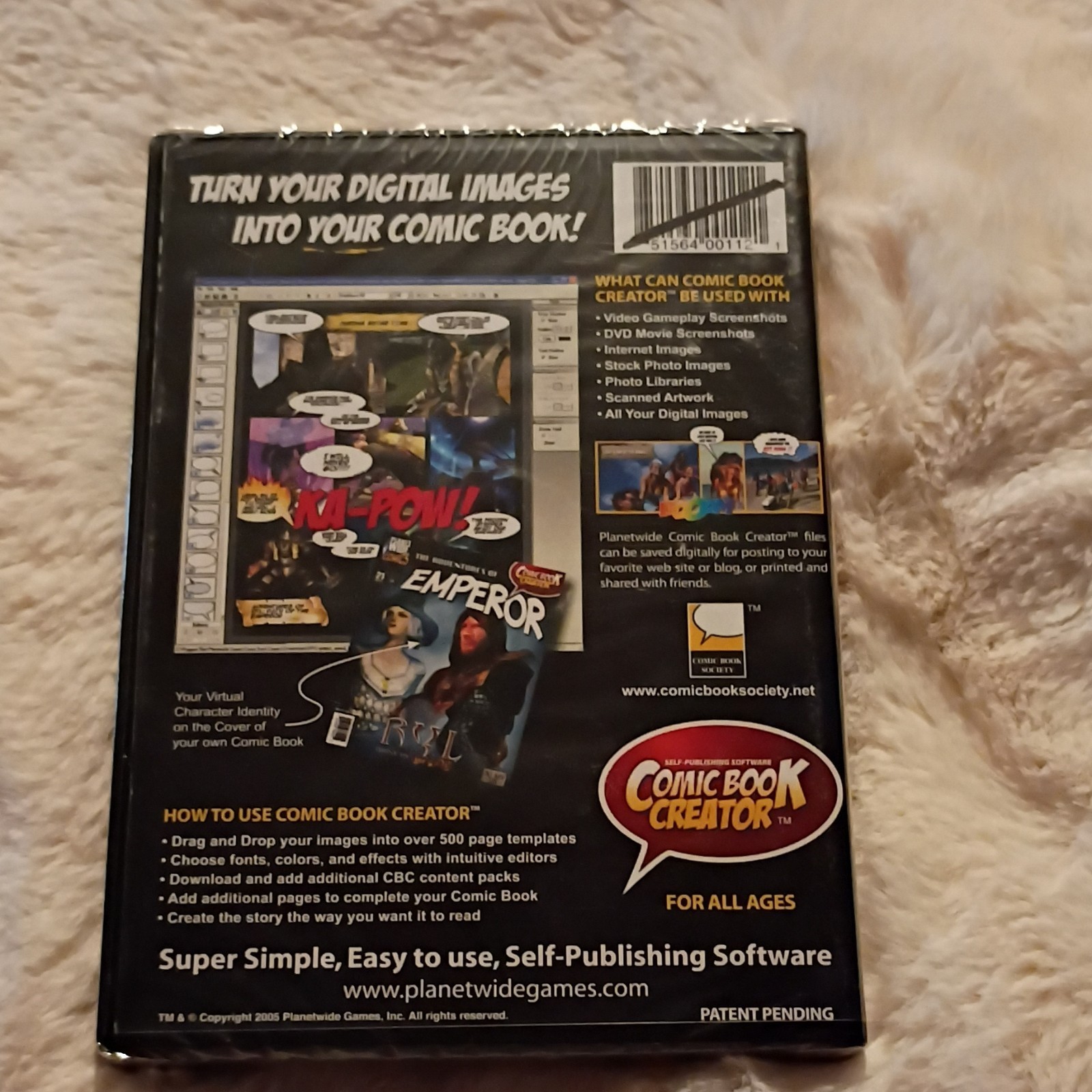 SEALED NEW Planetwide Games Comic Book Creator Software CD for Windows, English