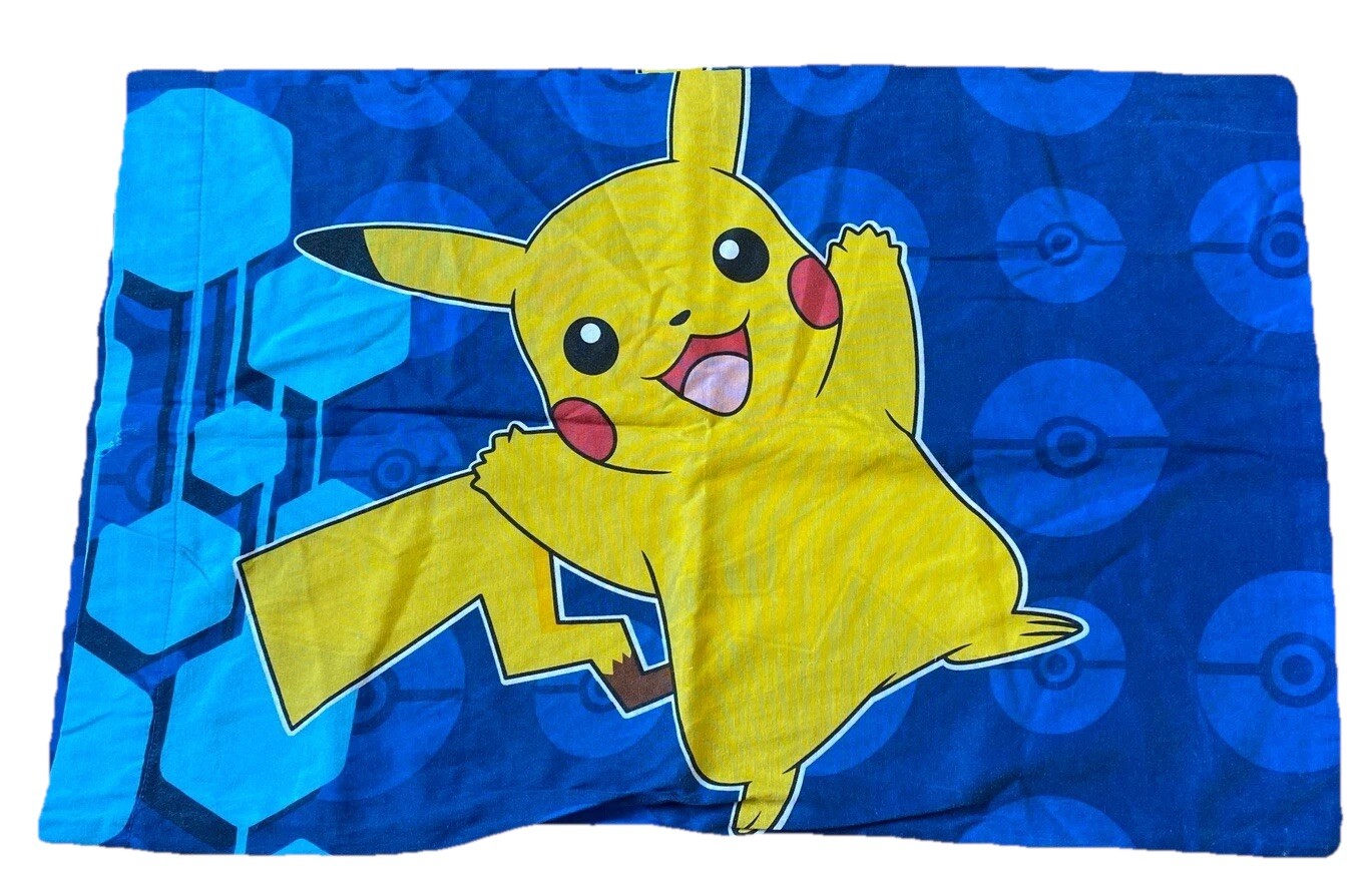 Nintendo 2017 Pokemon Pikachu Standard Size Pillowcase Replacement Blue Yellow