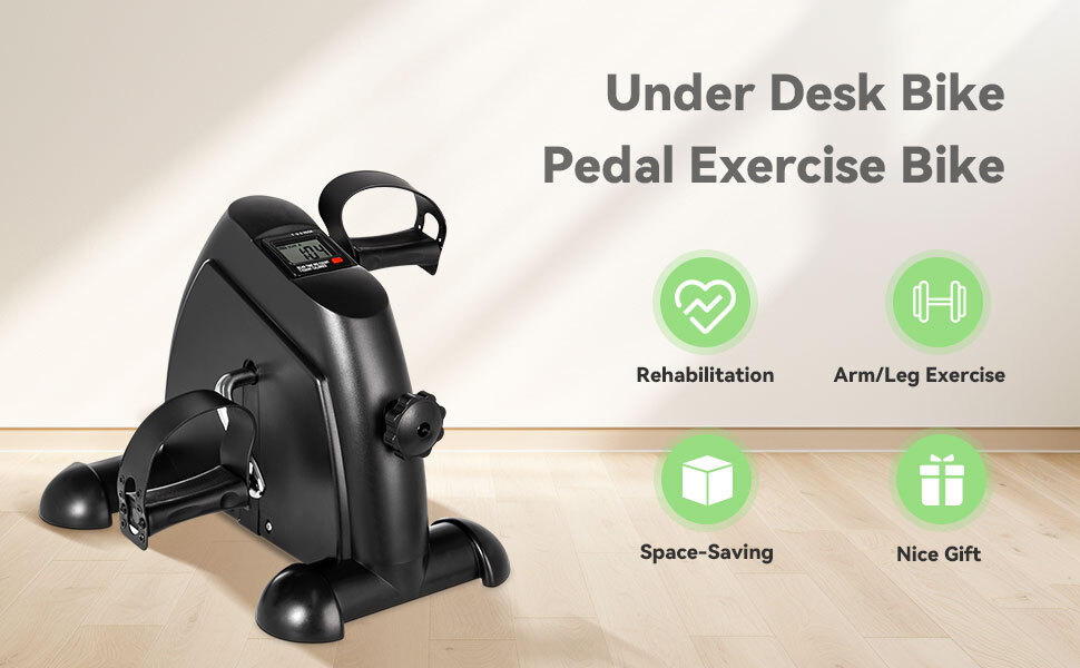 Himaly Pedal Exerciser Mini Cycle Fitness Bike LCD Display Home Gym For Leg Arm