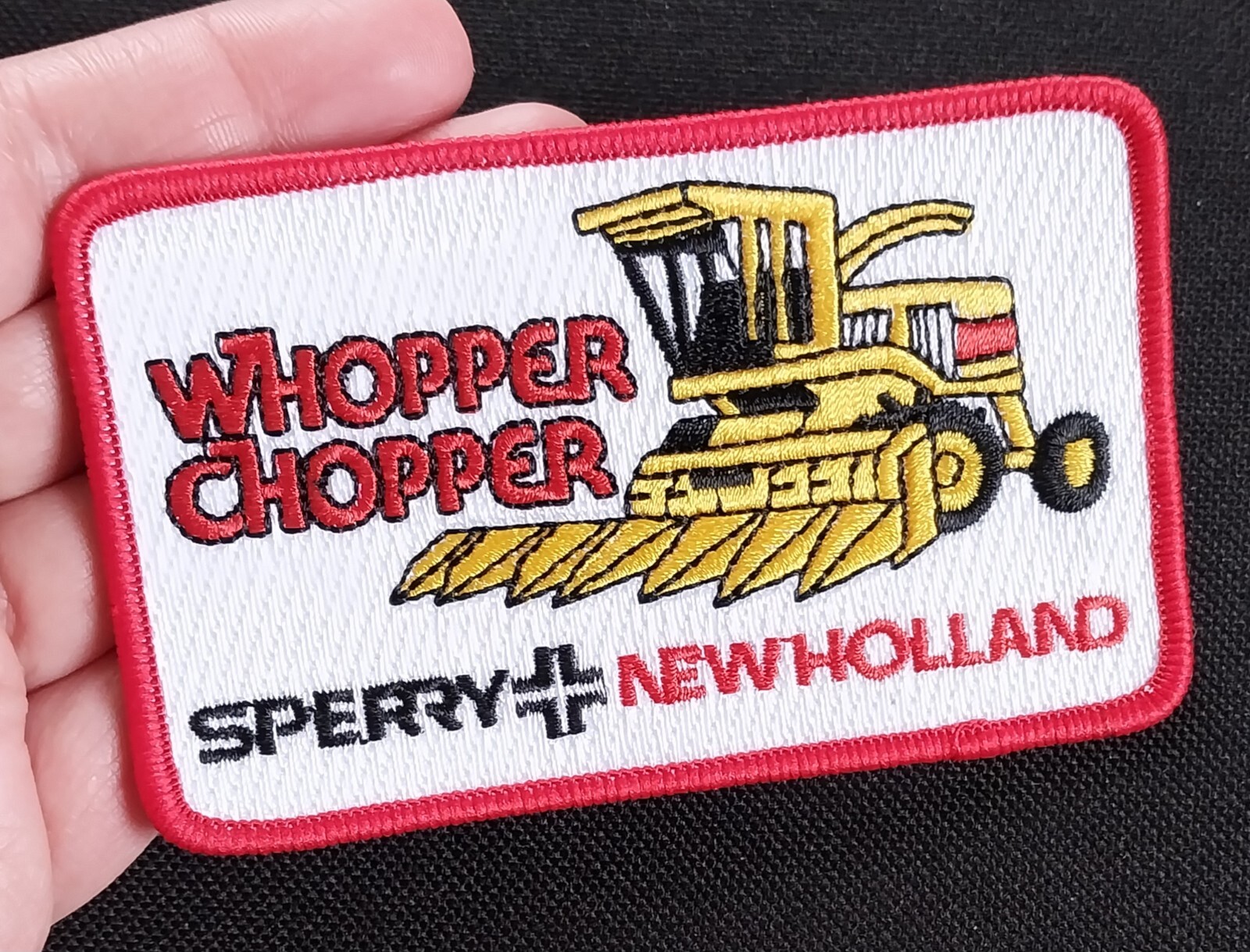 Farming Advertising Sew On Jacket Hat Patch WHOPPER CHOPPER Sperry New Holland