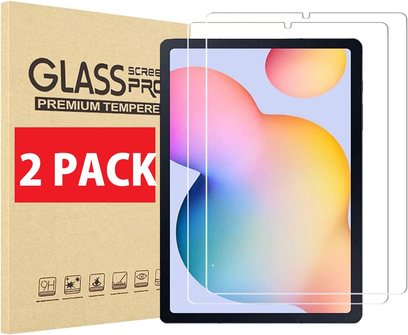 2 PACK Tempered Screen Protector Saver for Samsung Galaxy Tab S6 Lite P620/P625